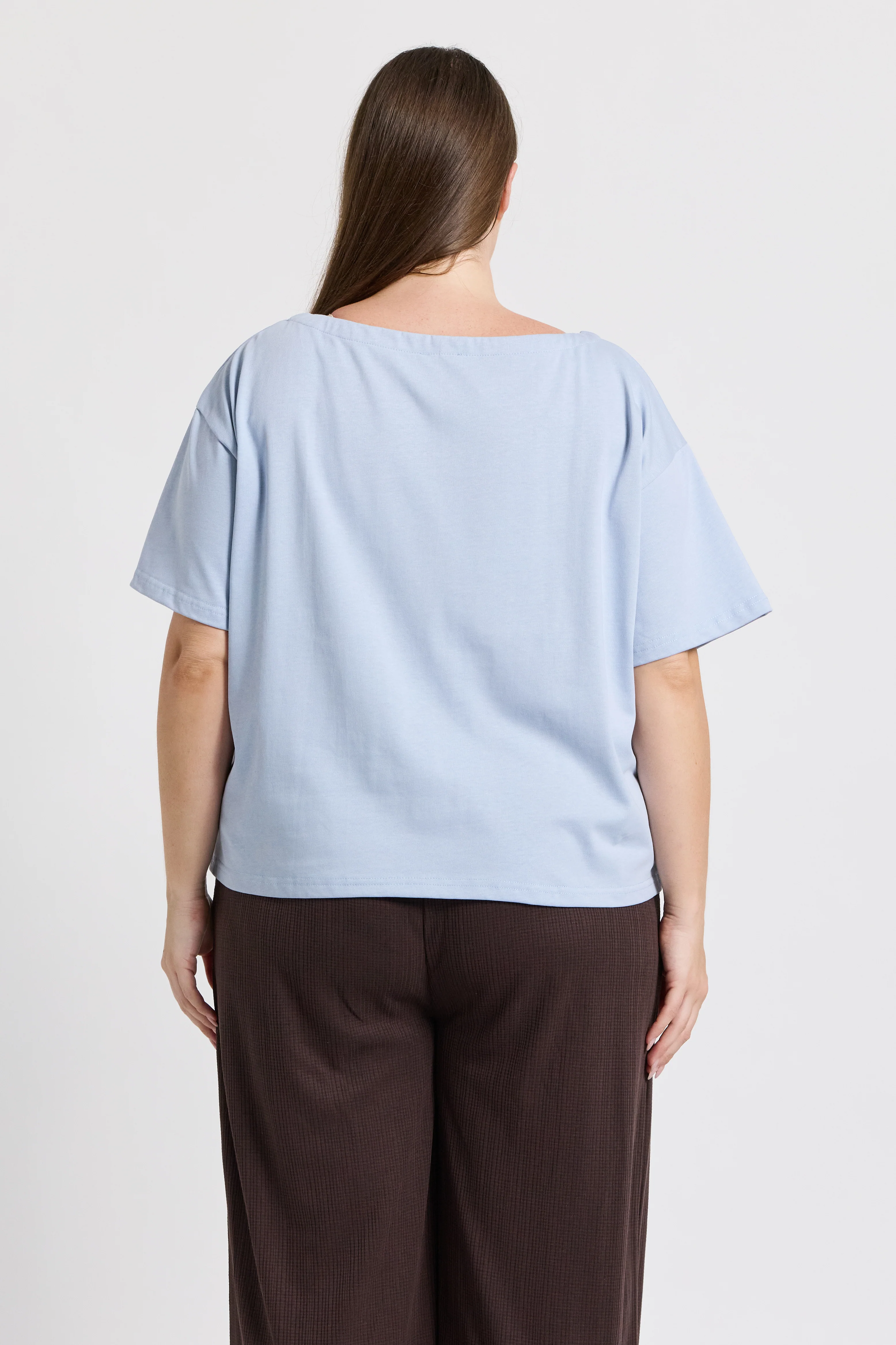 Aria Boatneck Panel Tee - Baby Blue - Image 10