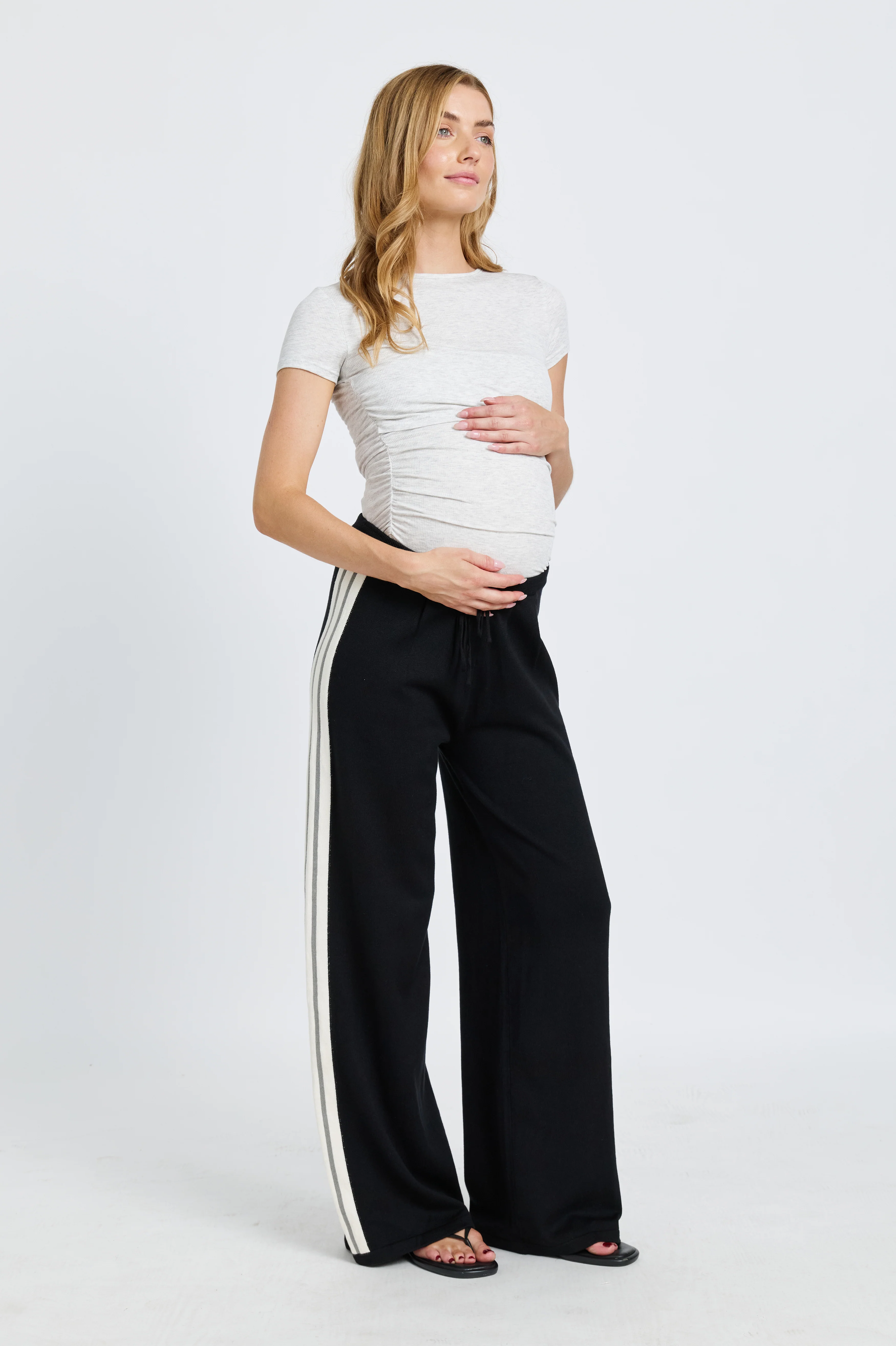 Axel Knit Wide Leg Pants - Black - Image 4