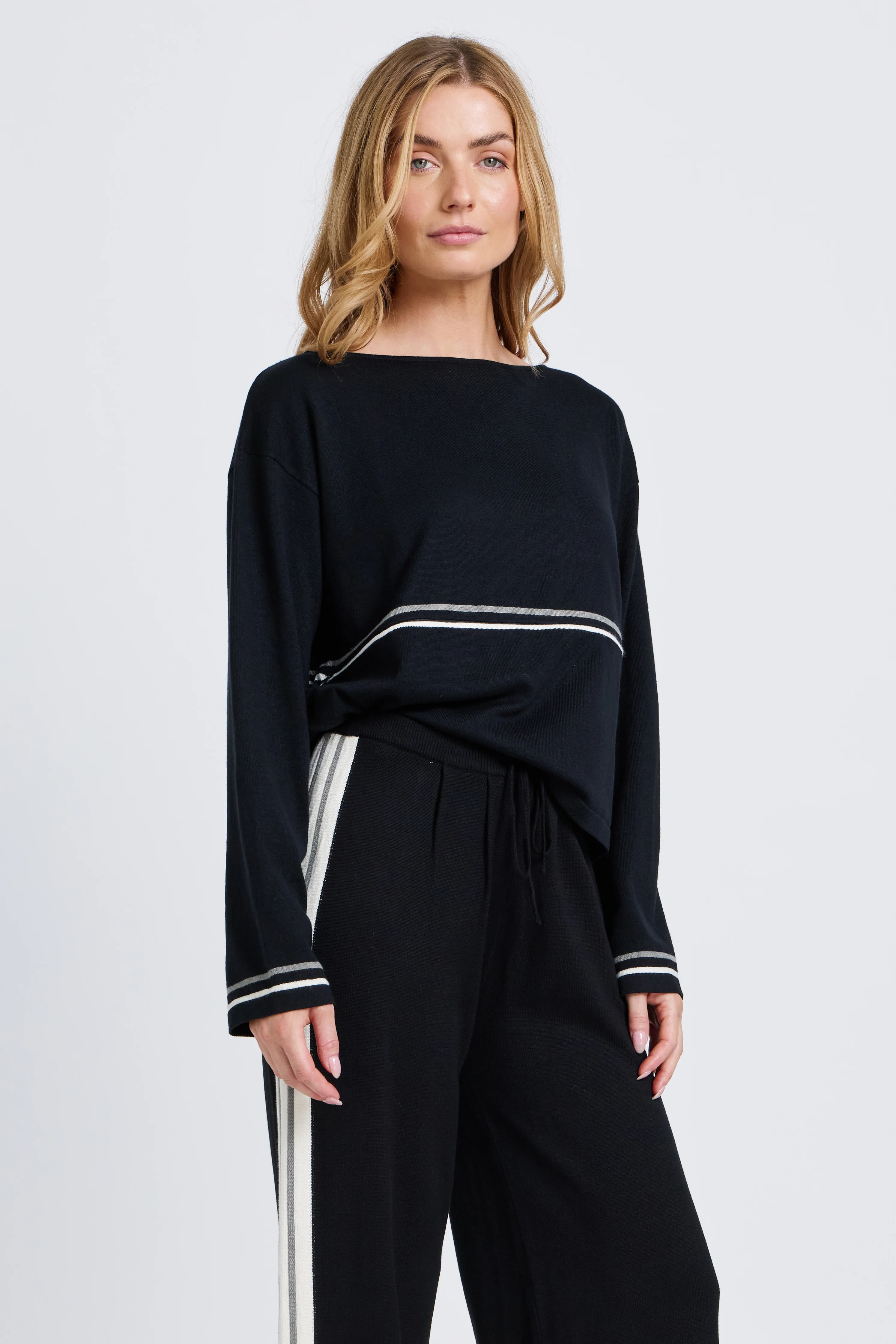 Axel Long Sleeve Knit Top - Black - Image 6