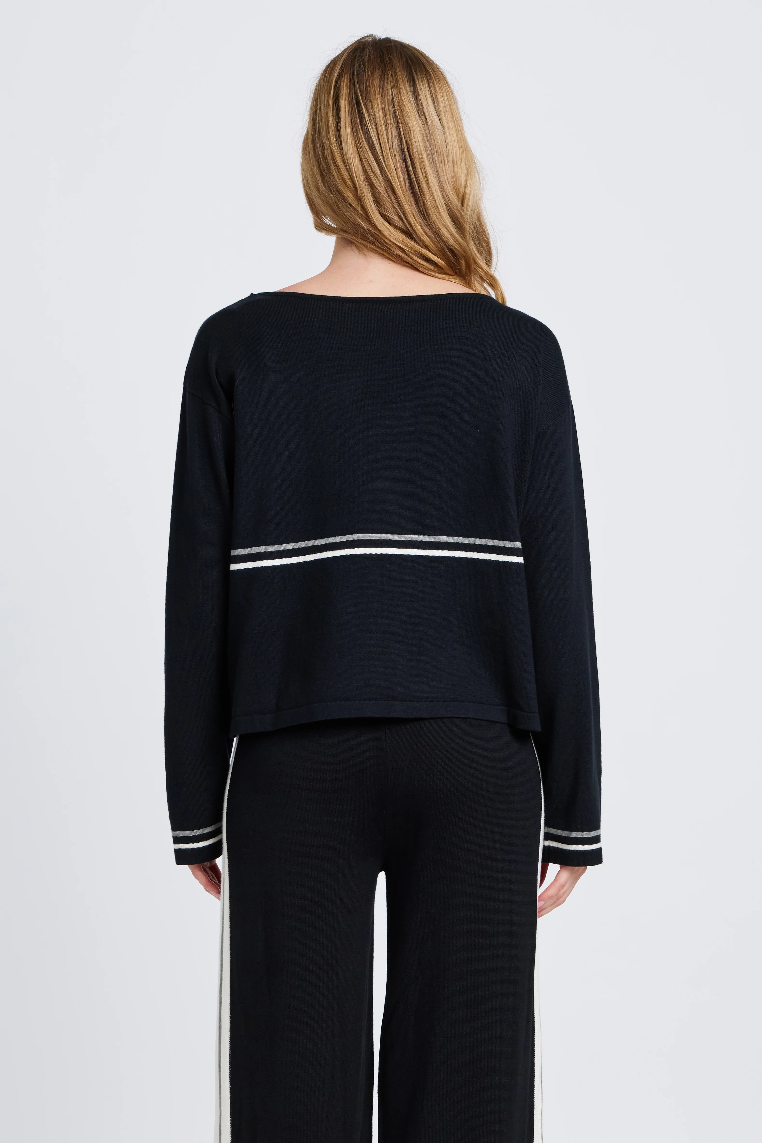 Axel Long Sleeve Knit Top - Black - Image 7