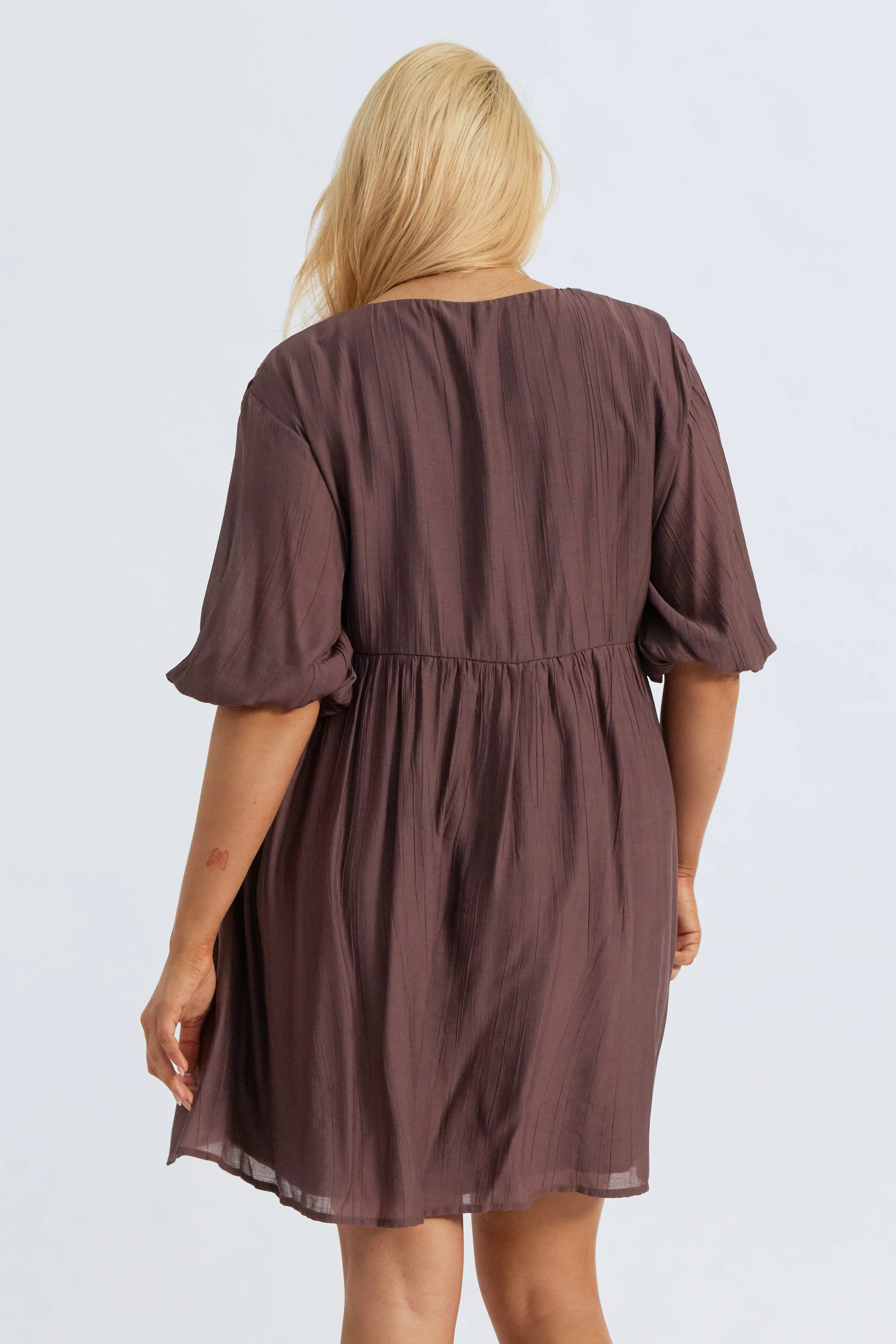 Capri Babydoll Mini Dress - Chocolate - Image 10