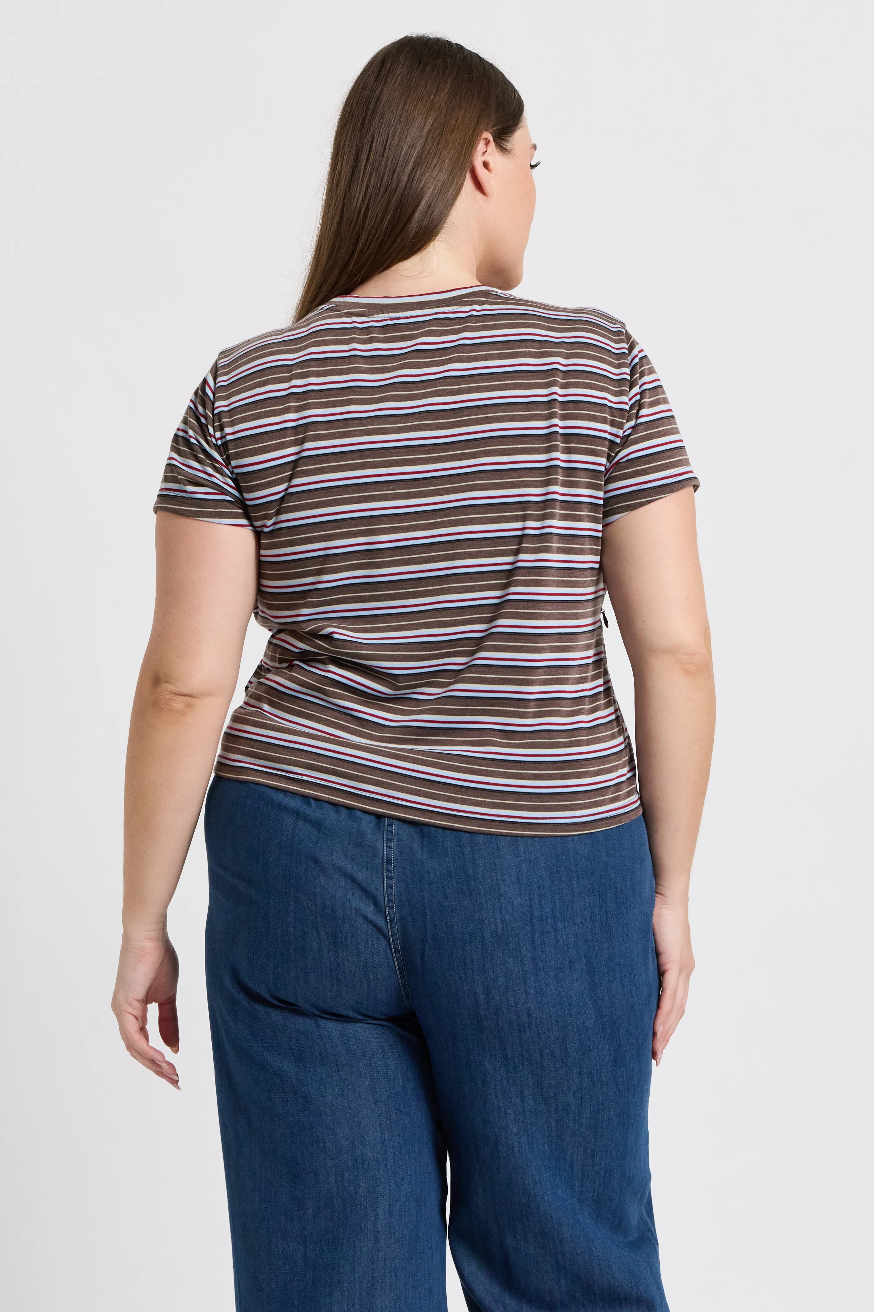 Cherry Stripe Baby Tee - Brown Multi - Image 9