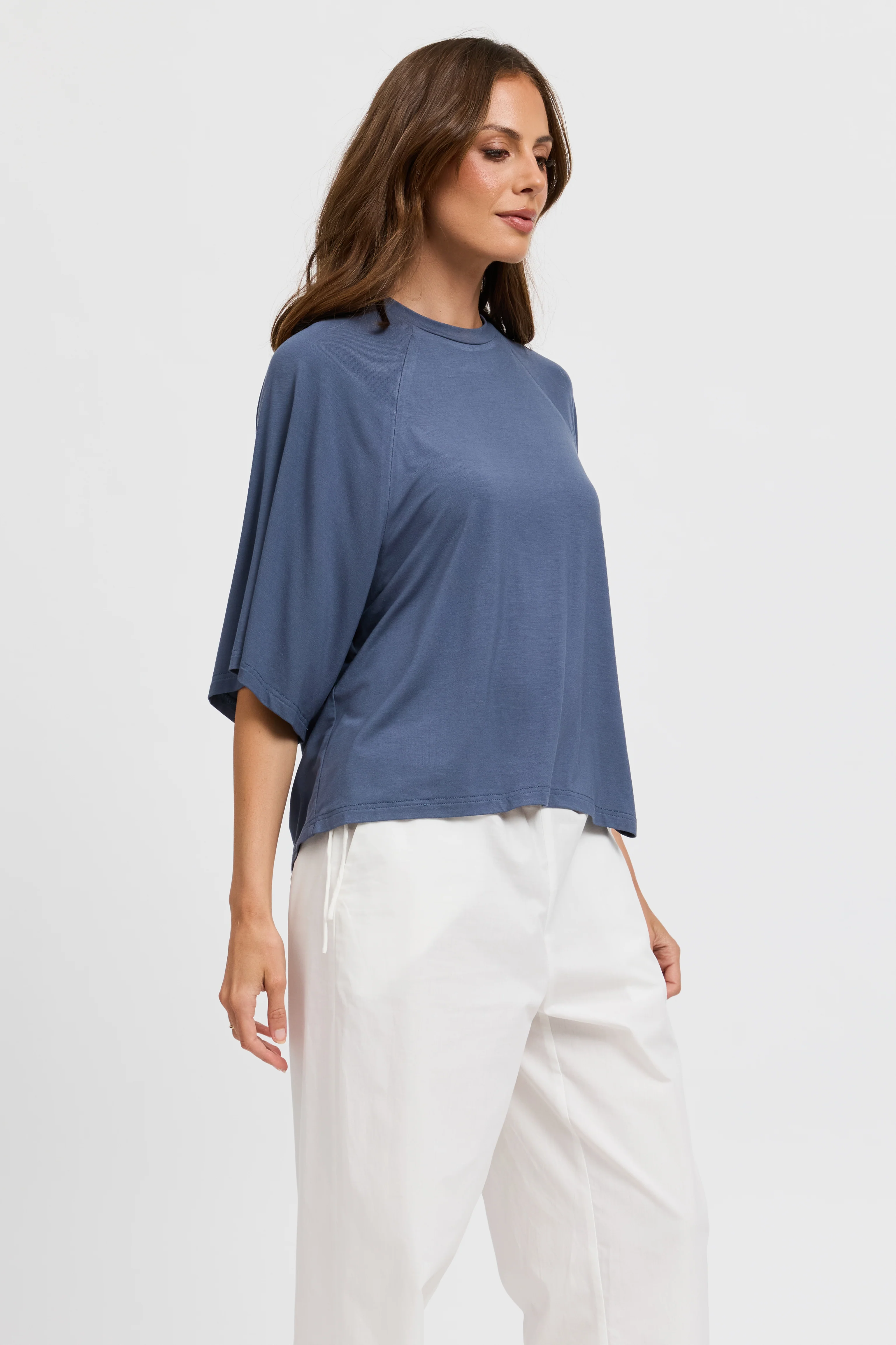 Ellie Jersey Box-Cut Tee - Indigo Slate - Image 7