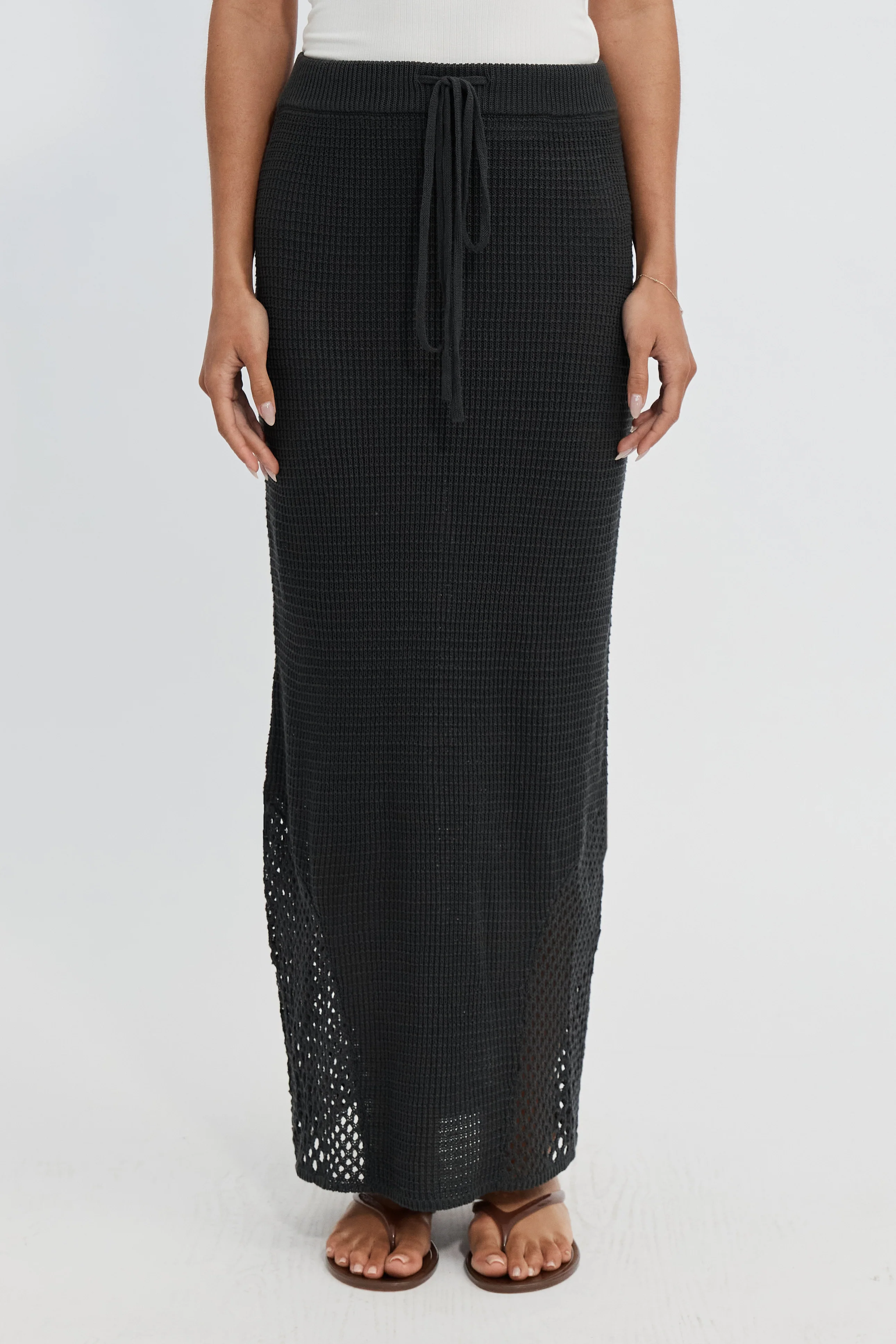 Elodie Knit Midi Skirt - Slate - Image 3