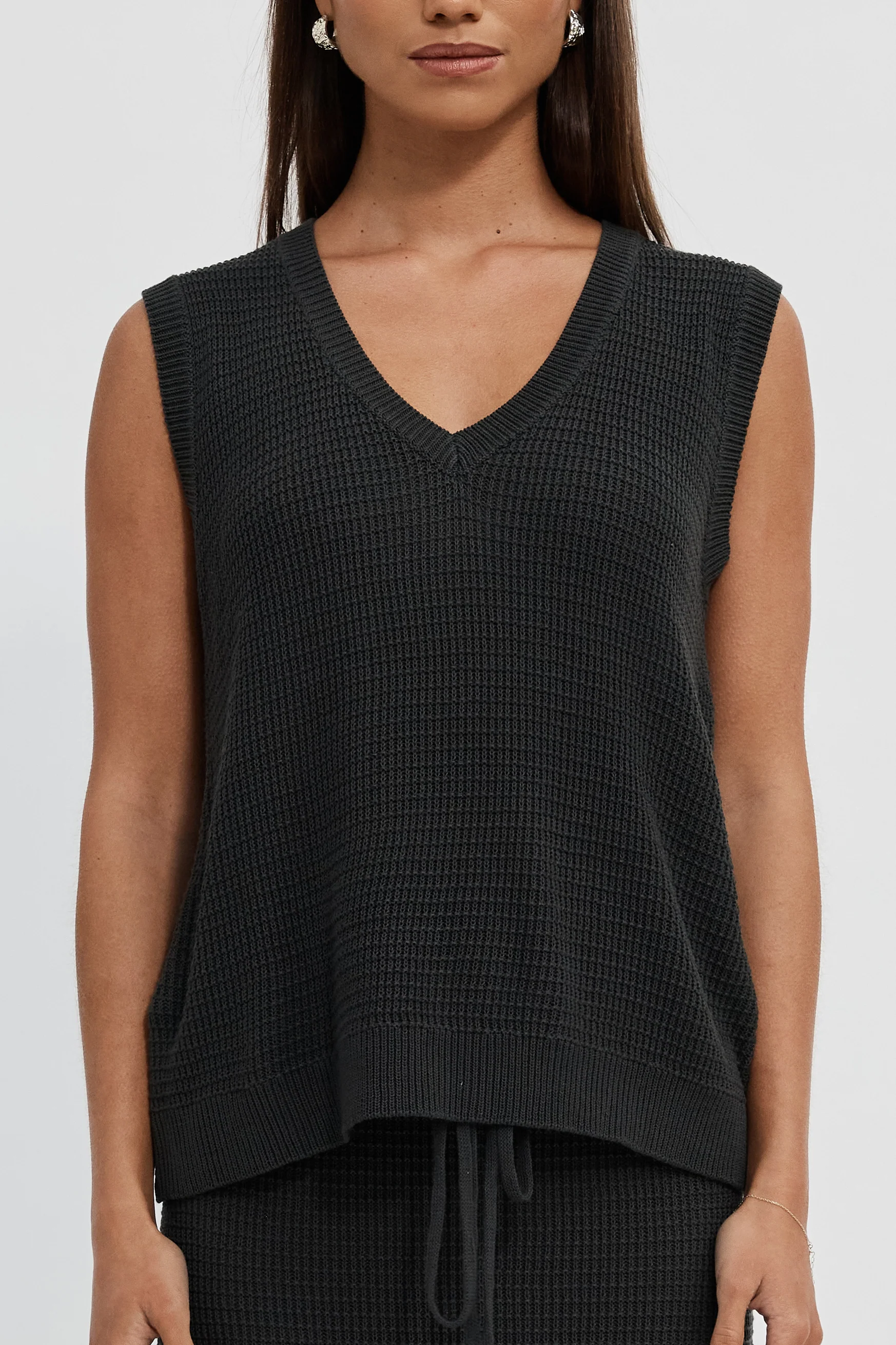 Elodie Knit Vest Top - Slate - Image 4