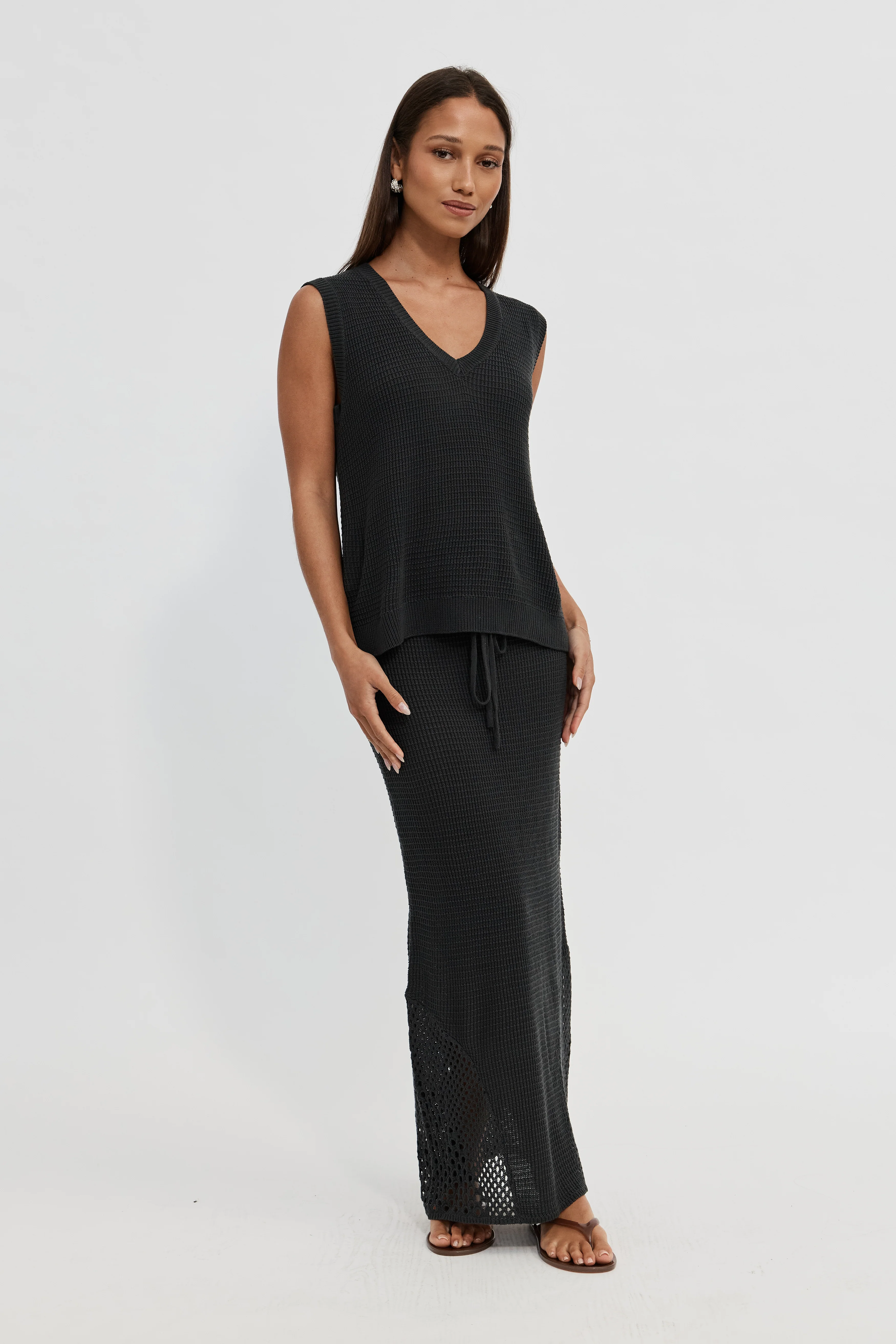 Elodie Knit Vest Top - Slate - Image 6