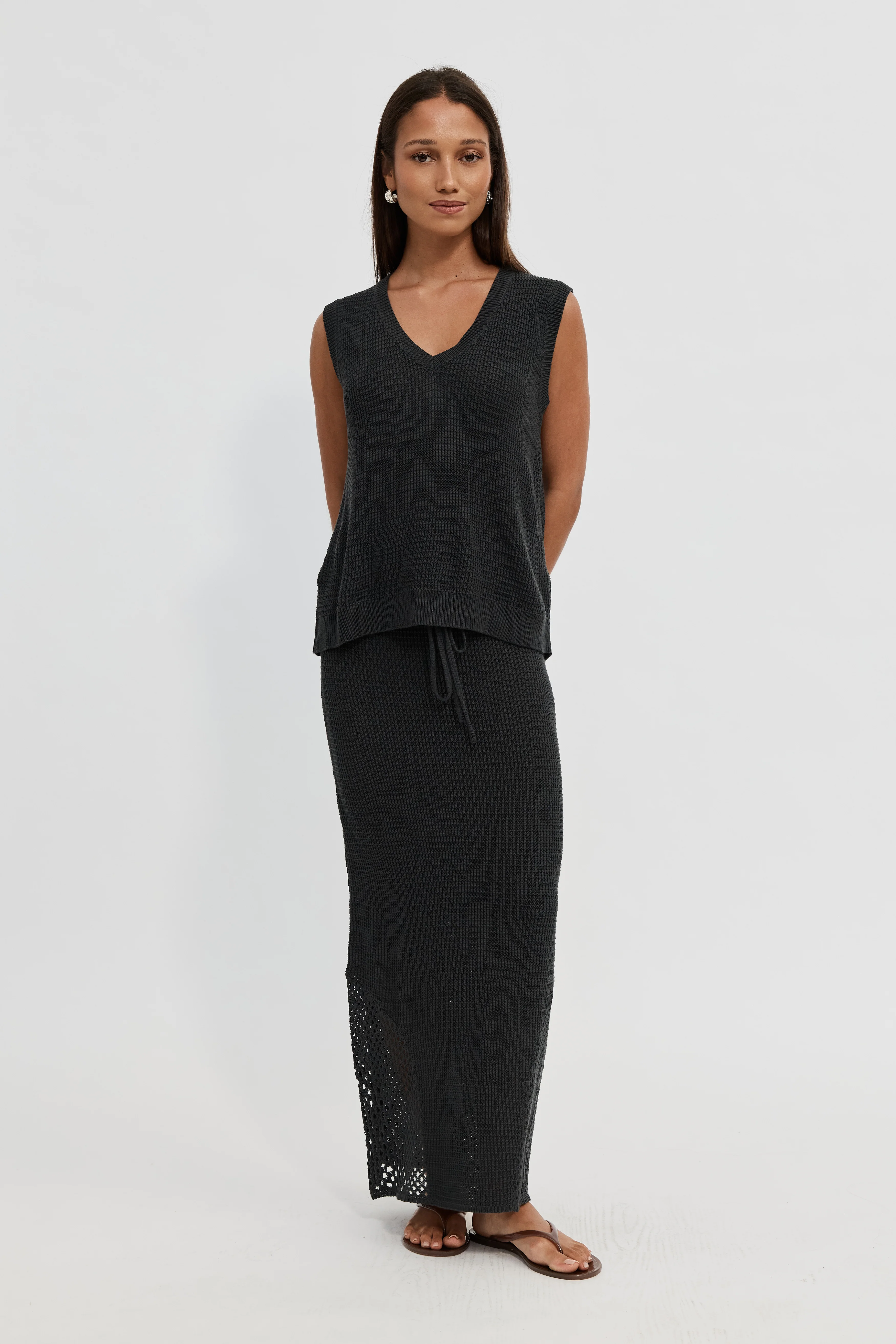 Elodie Knit Vest Top - Slate - Image 9