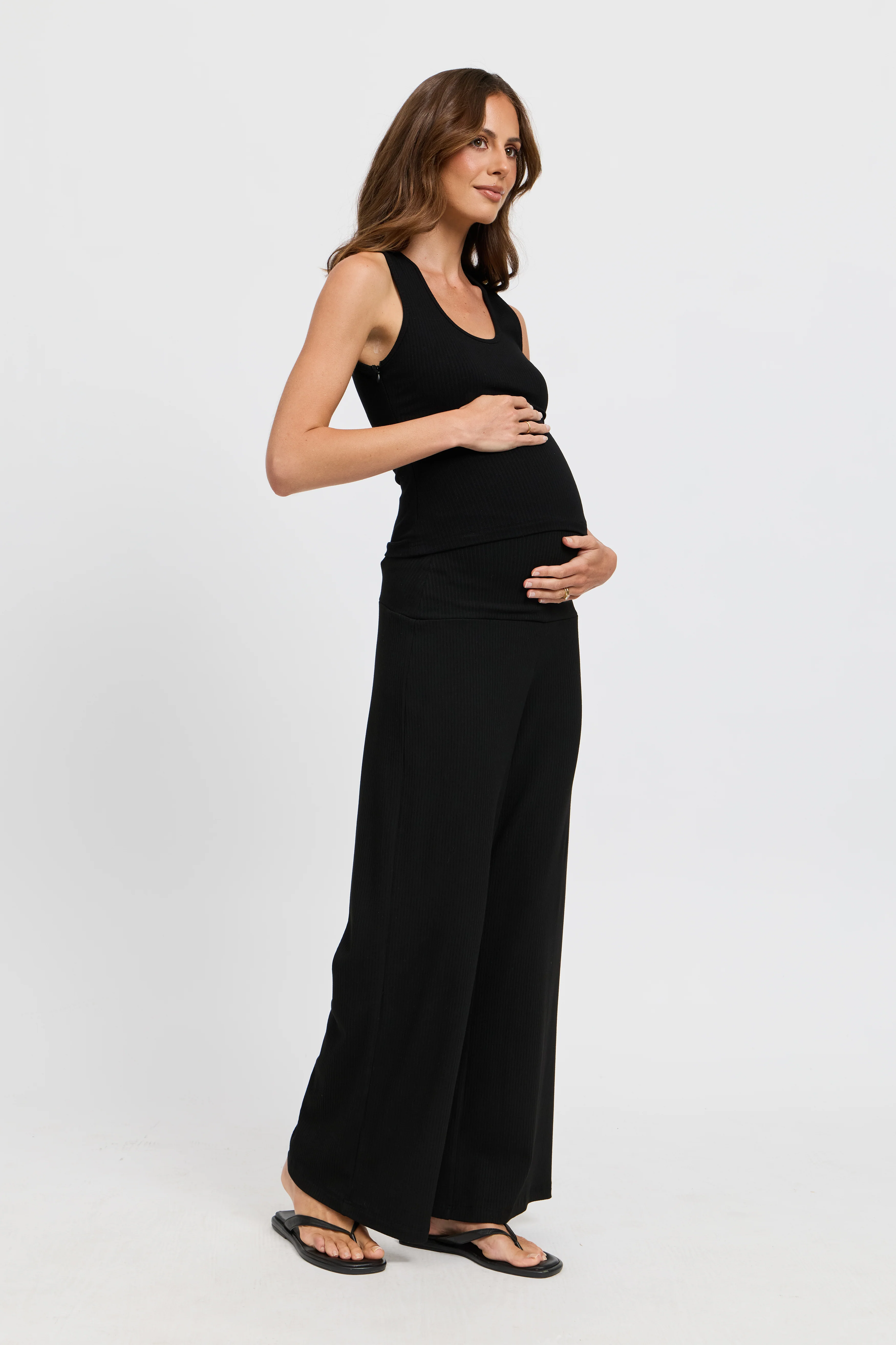 Esta Ribbed Scoop Neck Tank - Black - Image 14