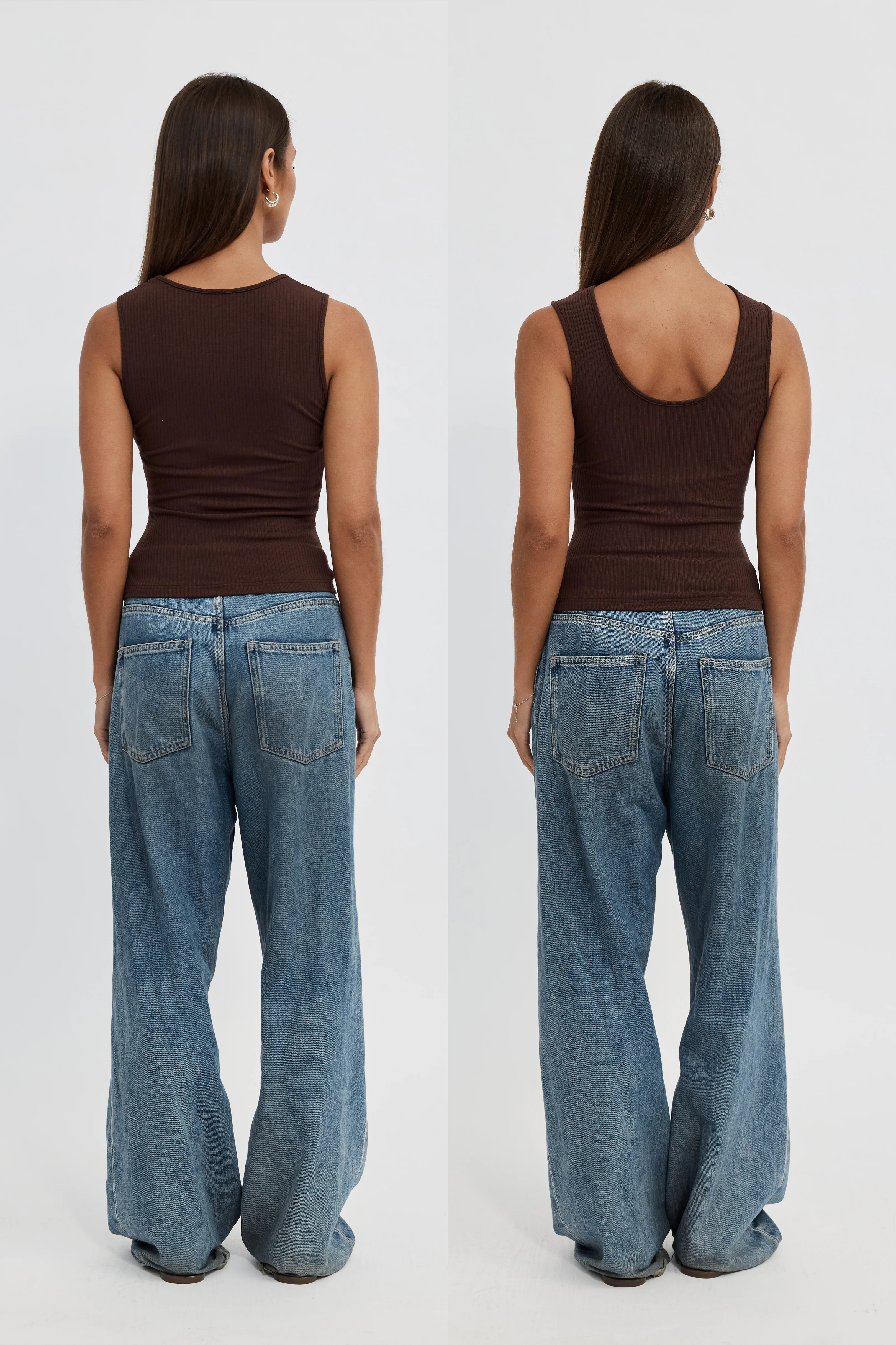 Esta Ribbed Scoop Neck Tank - Chocolate - Image 11