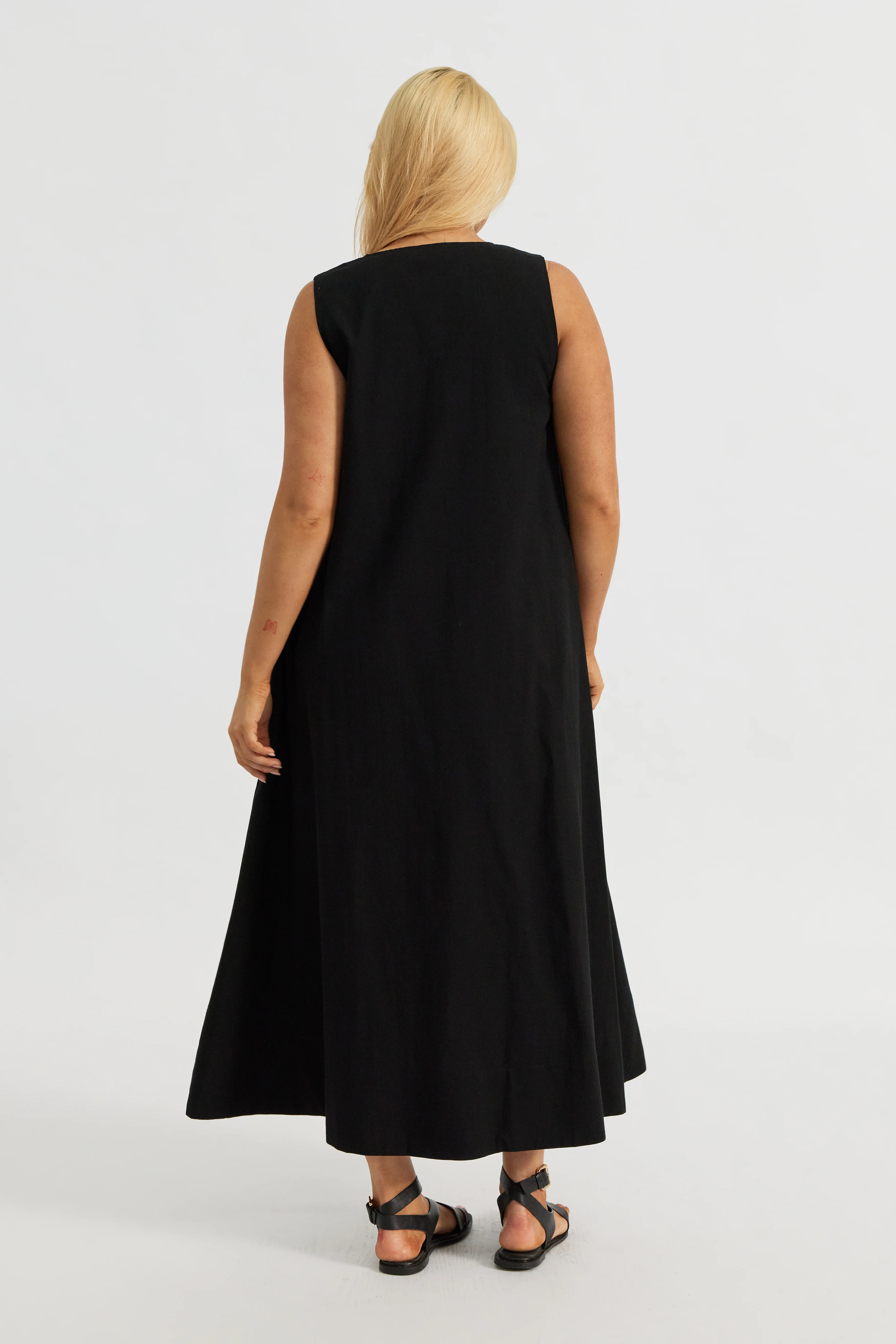 Gill Zip-Front Midi Dress - Black - Image 9