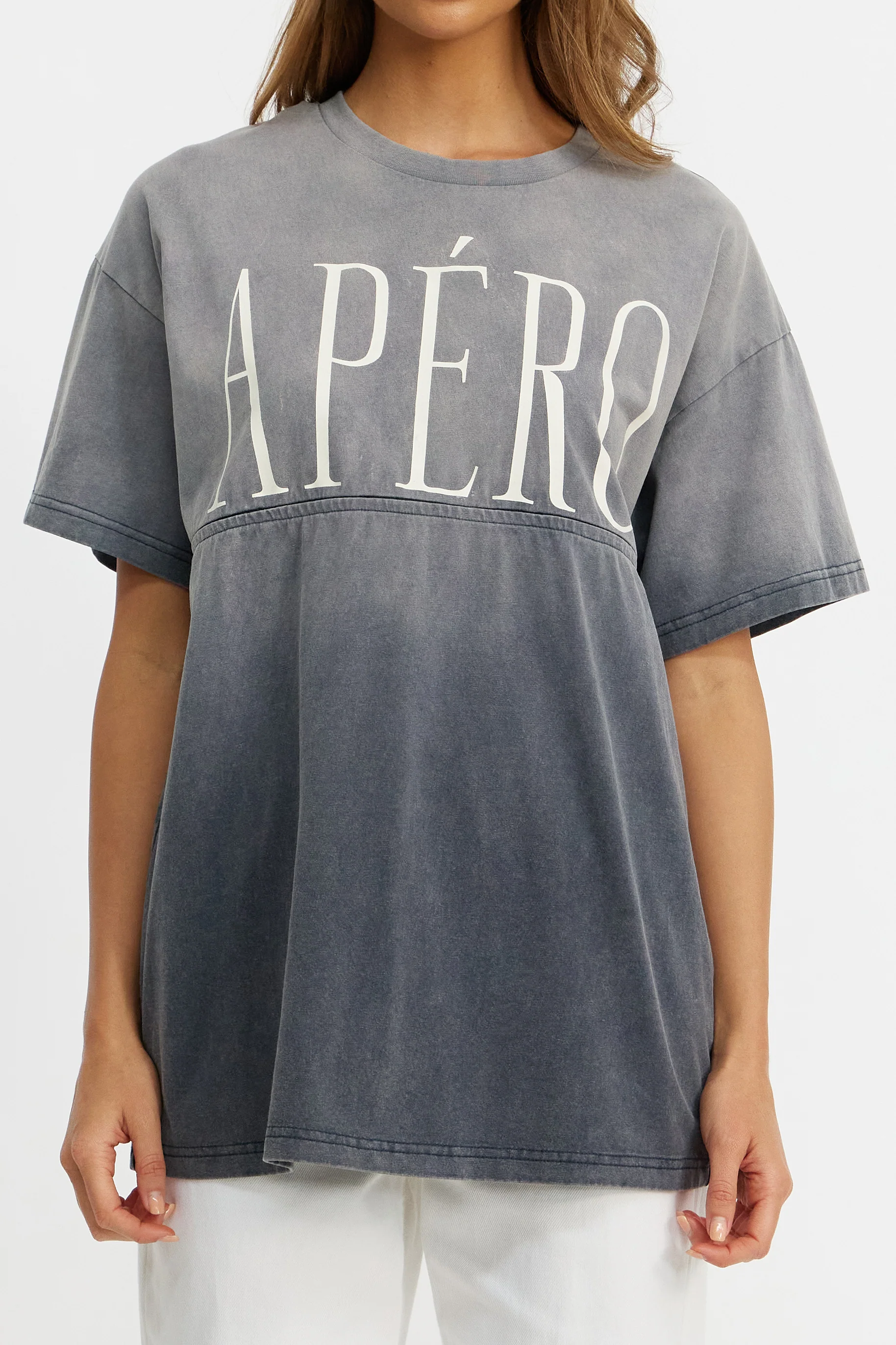 Grande Washed Longline Tee - Washed Slate - Image 3