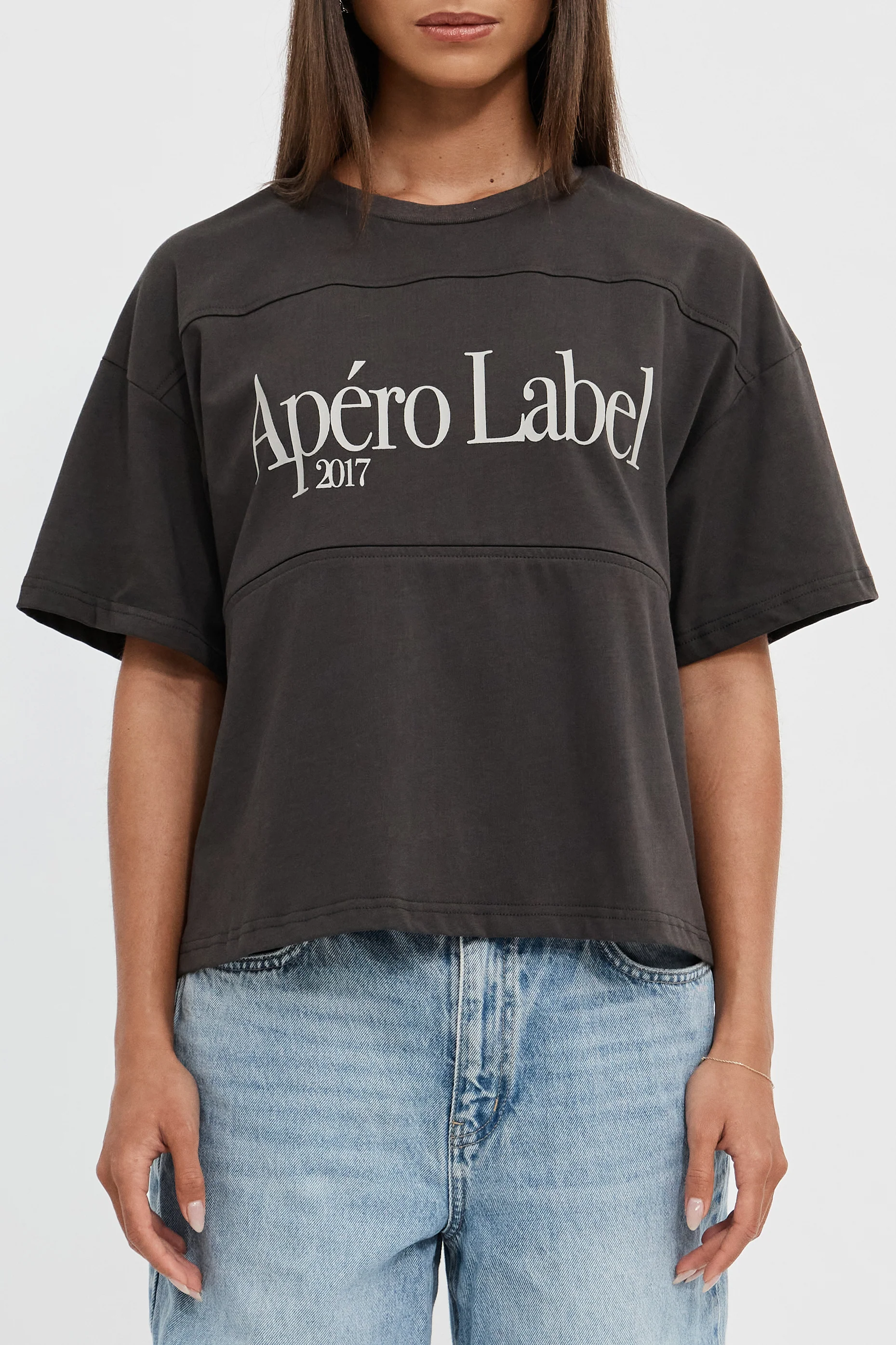 Icon Printed Drop-Shoulder Tee - Charcoal - Image 3