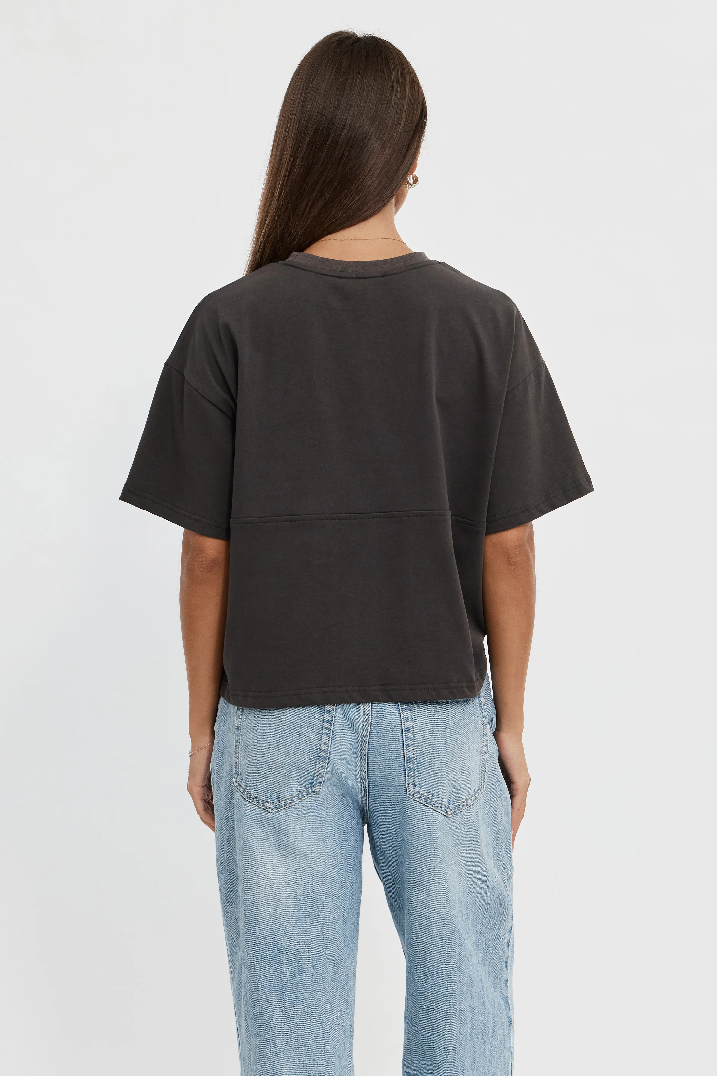 Icon Printed Drop-Shoulder Tee - Charcoal - Image 5