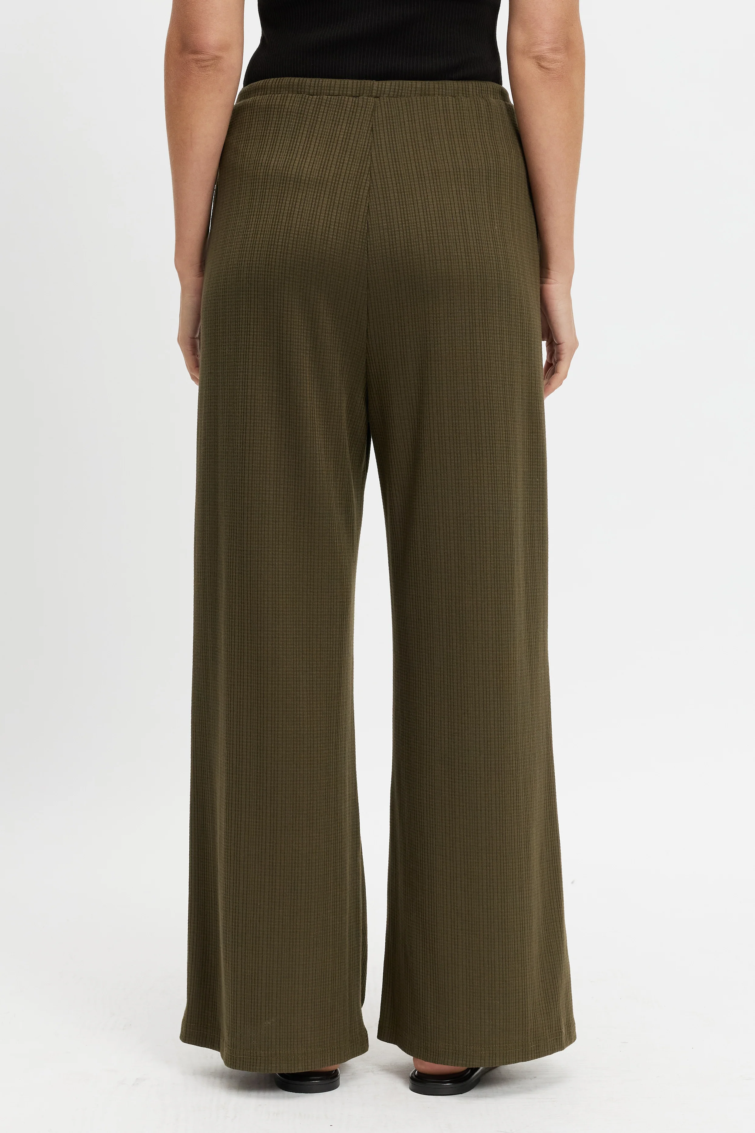 Ivy Waffle Wide Leg Pants - Olive - Image 9