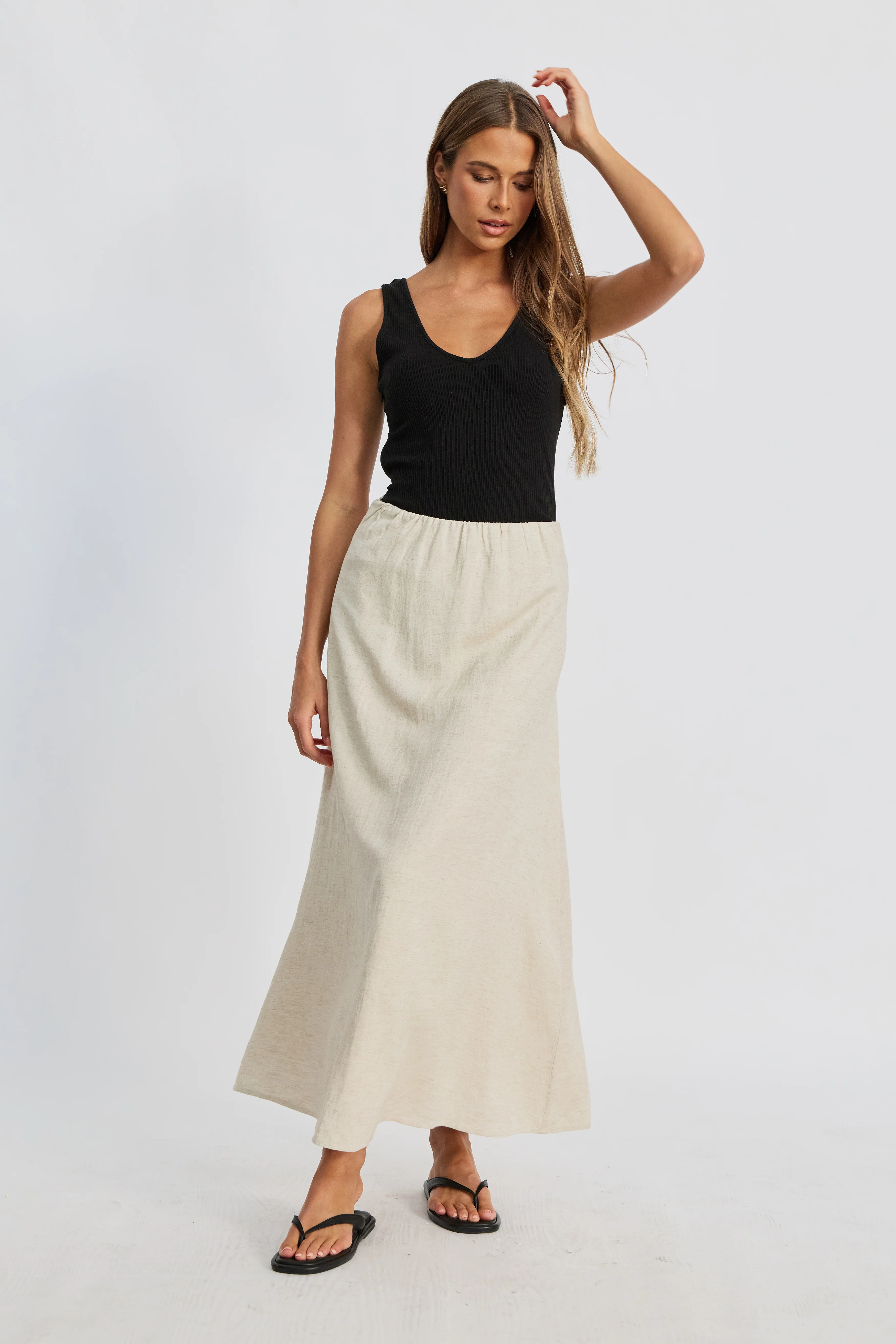 Junie Tie-Front Midi Skirt - Natural - Image 12