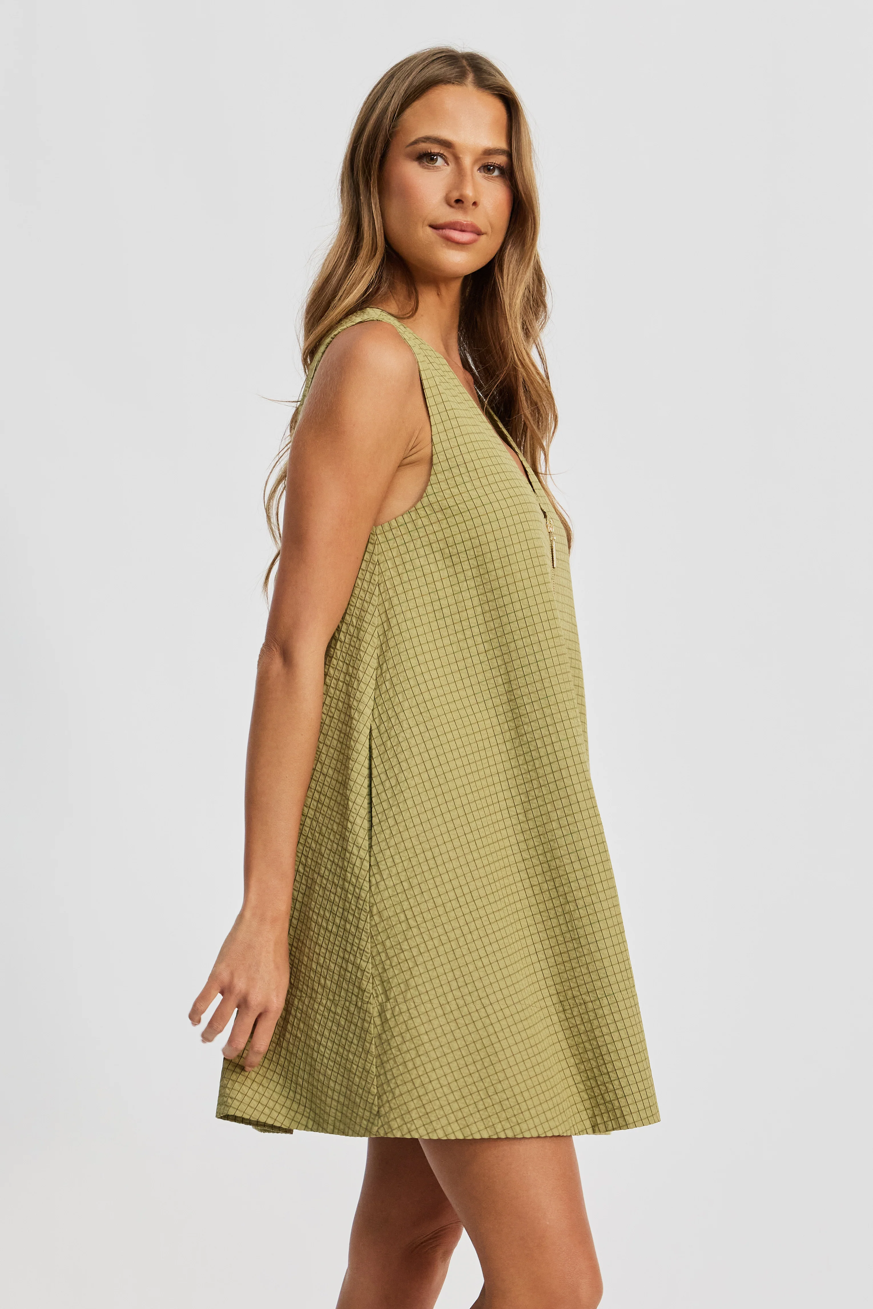 Lettie Zip-Front Mini Dress - Apple Green - Image 6