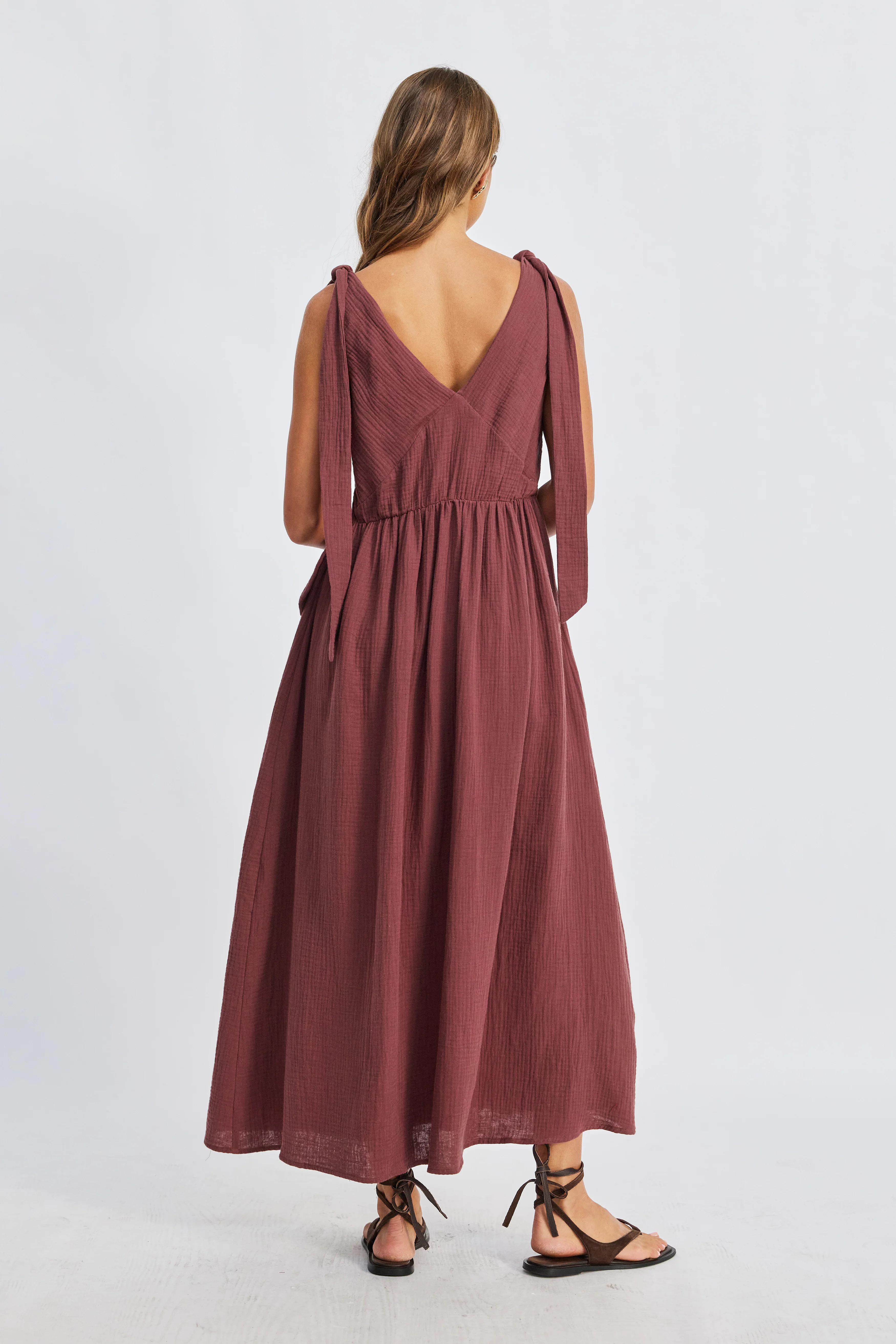 Mallorca Babydoll Midi Dress - Mulberry - Image 10