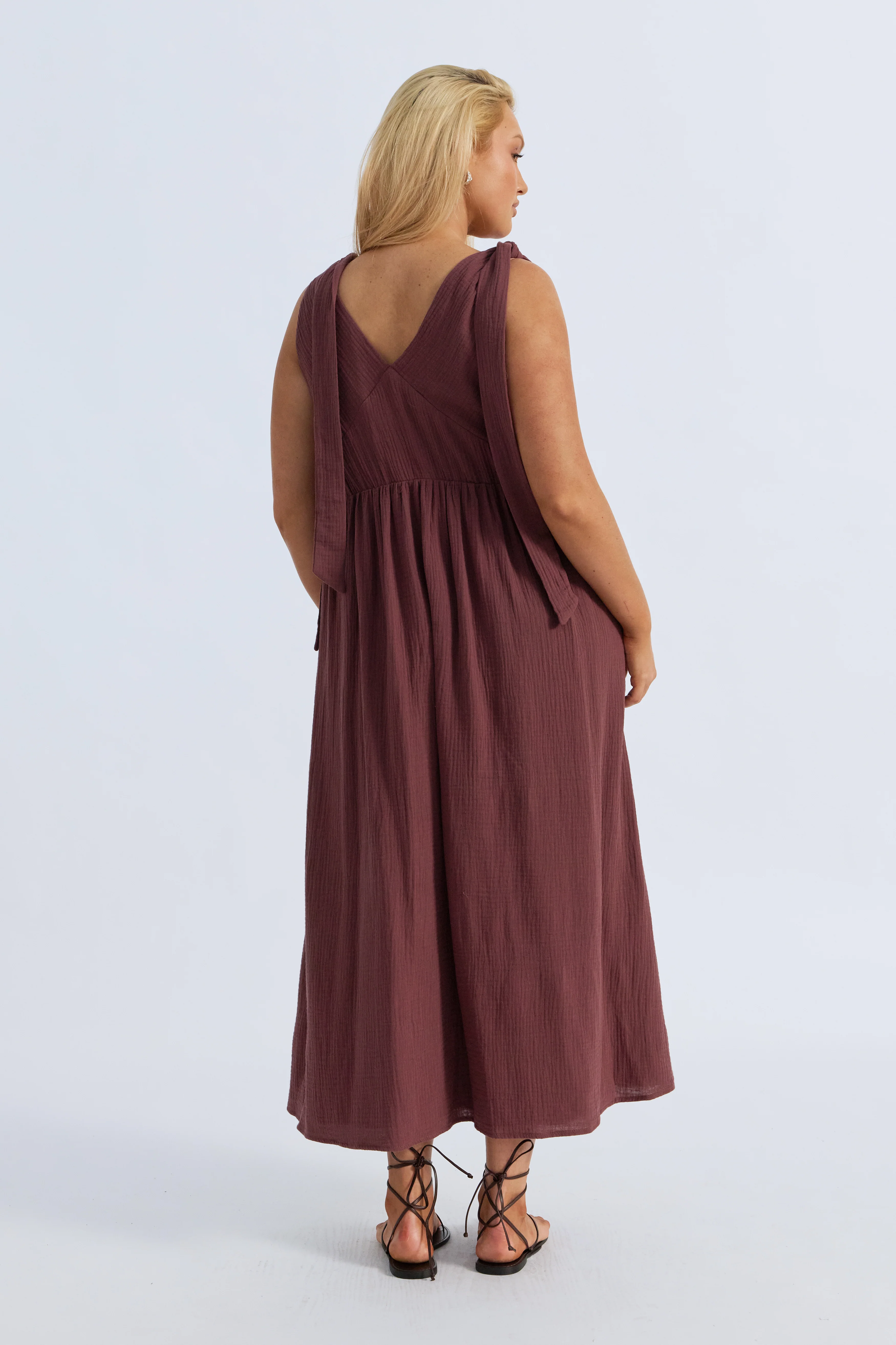 Mallorca Babydoll Midi Dress - Mulberry - Image 11