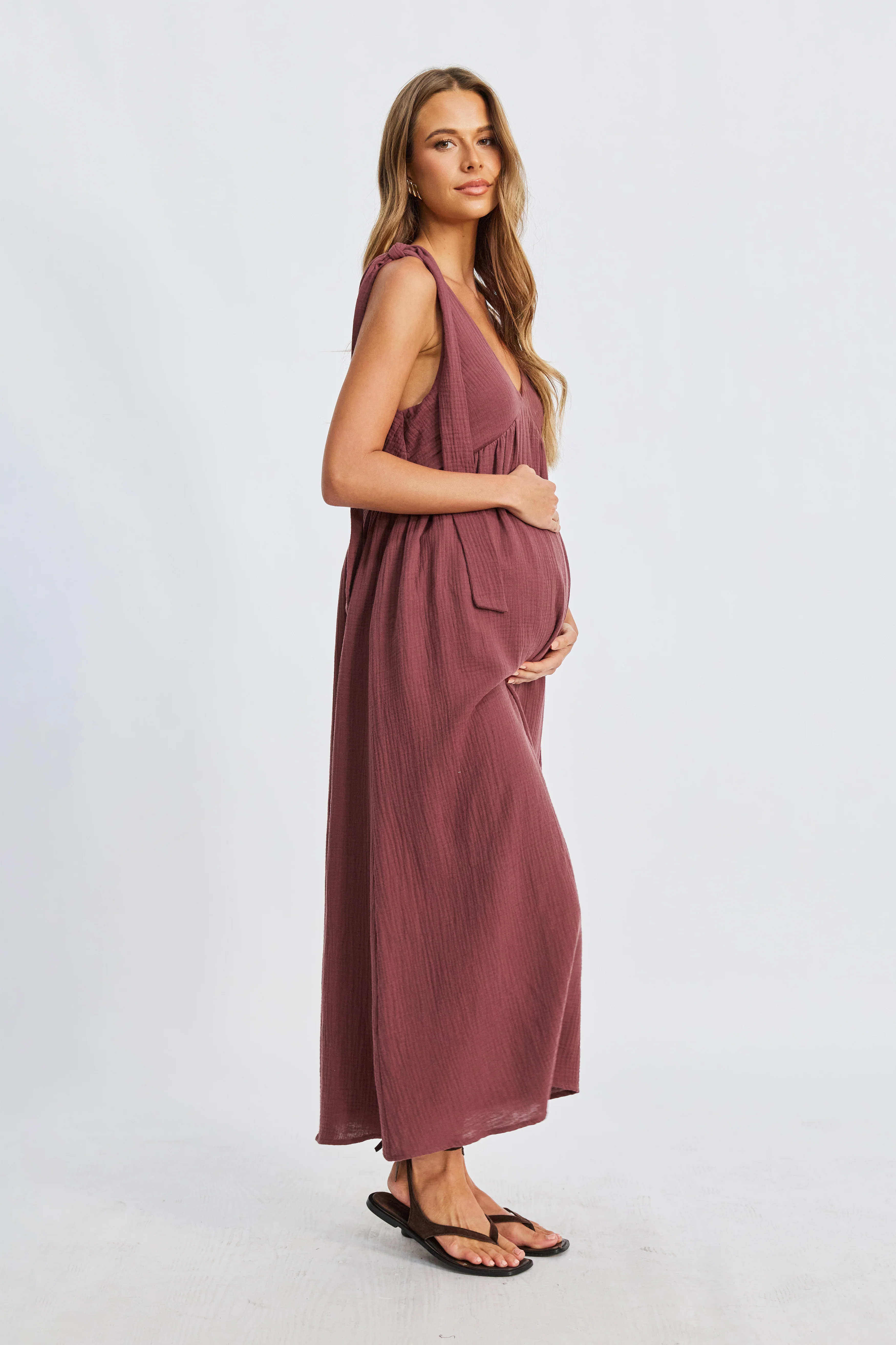 Mallorca Babydoll Midi Dress - Mulberry - Image 3