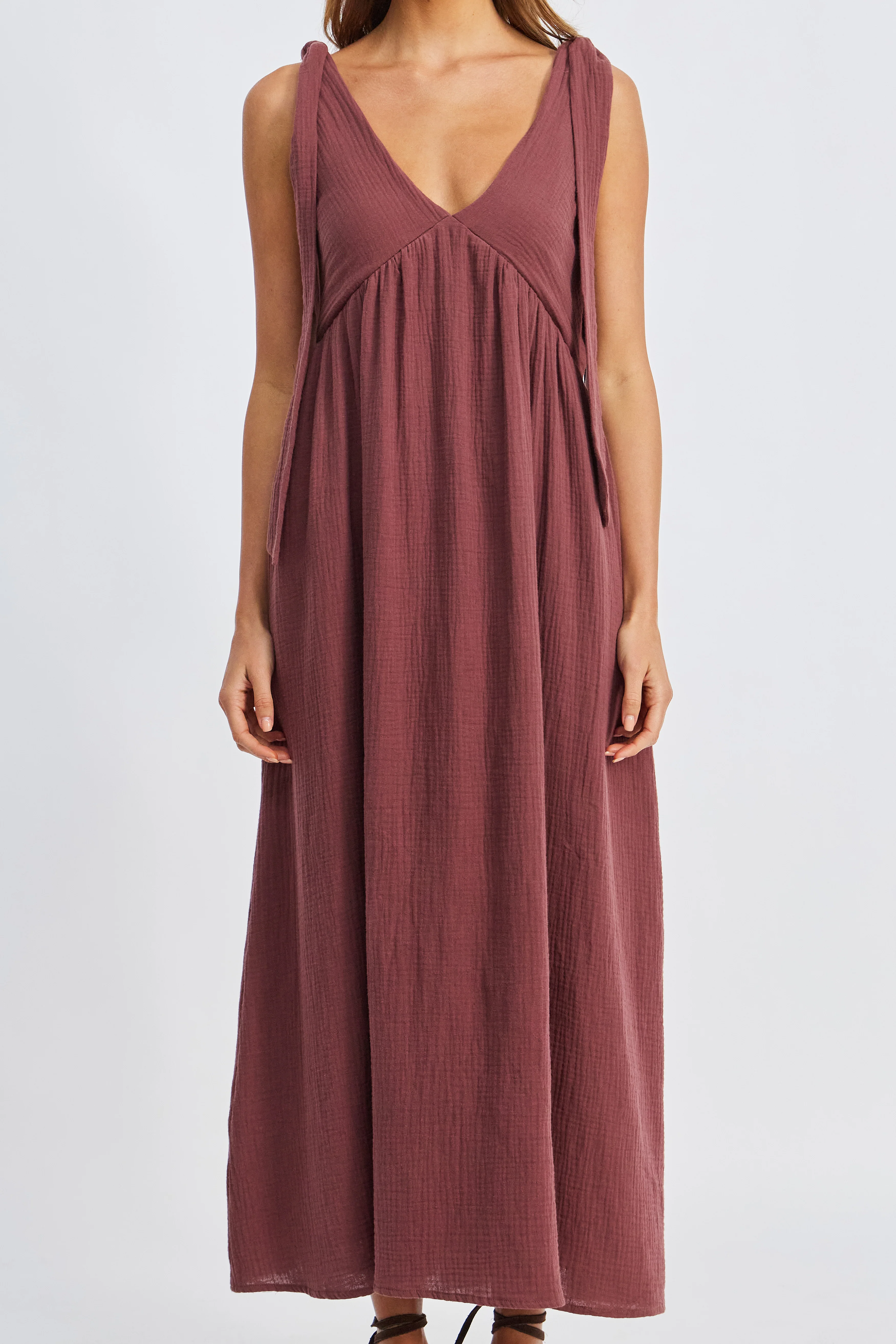 Mallorca Babydoll Midi Dress - Mulberry - Image 6