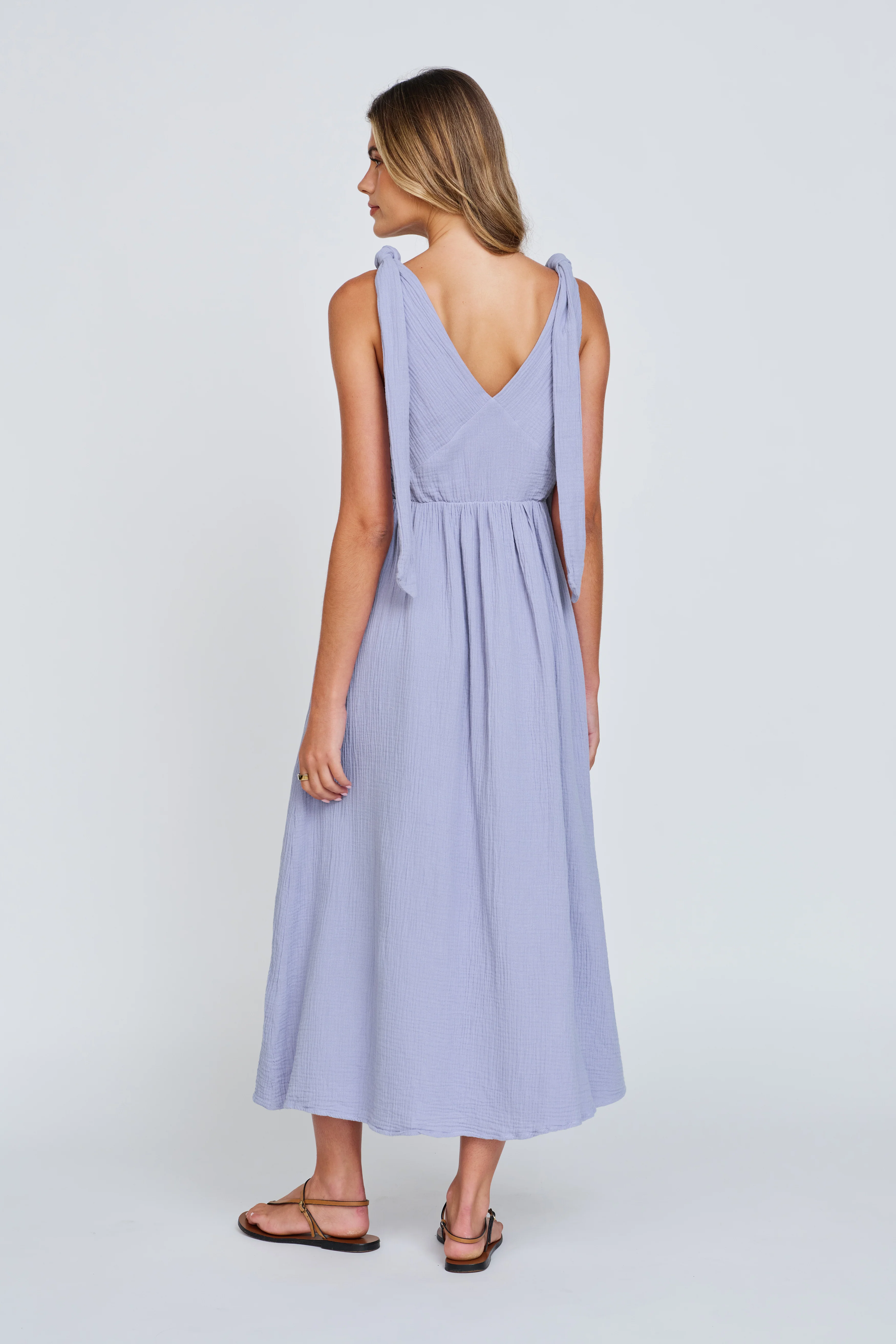 Mallorca Babydoll Midi Dress - Violet Blue - Image 10