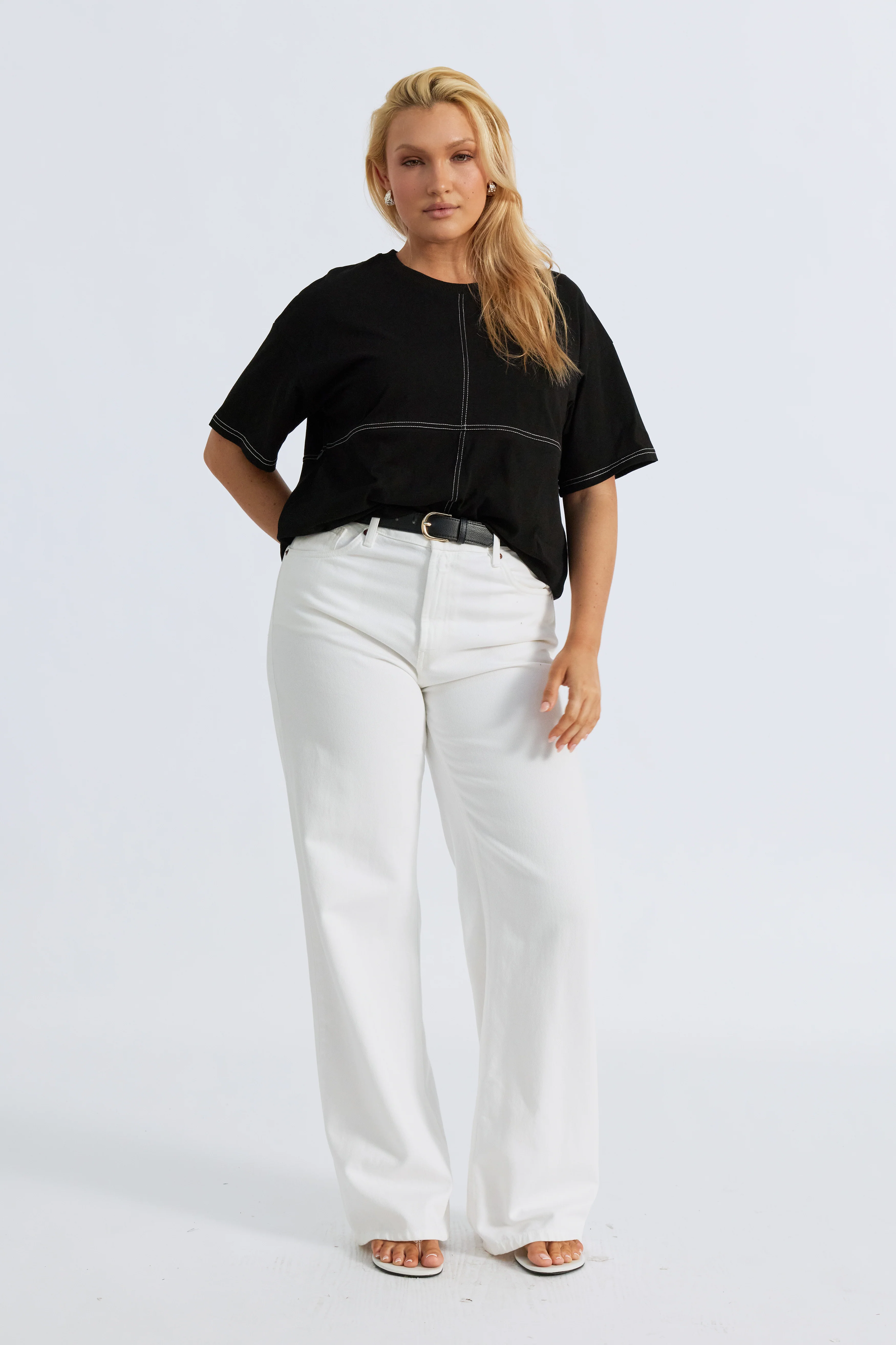 Miro Contrast Panel Tee - Black / White - Image 4