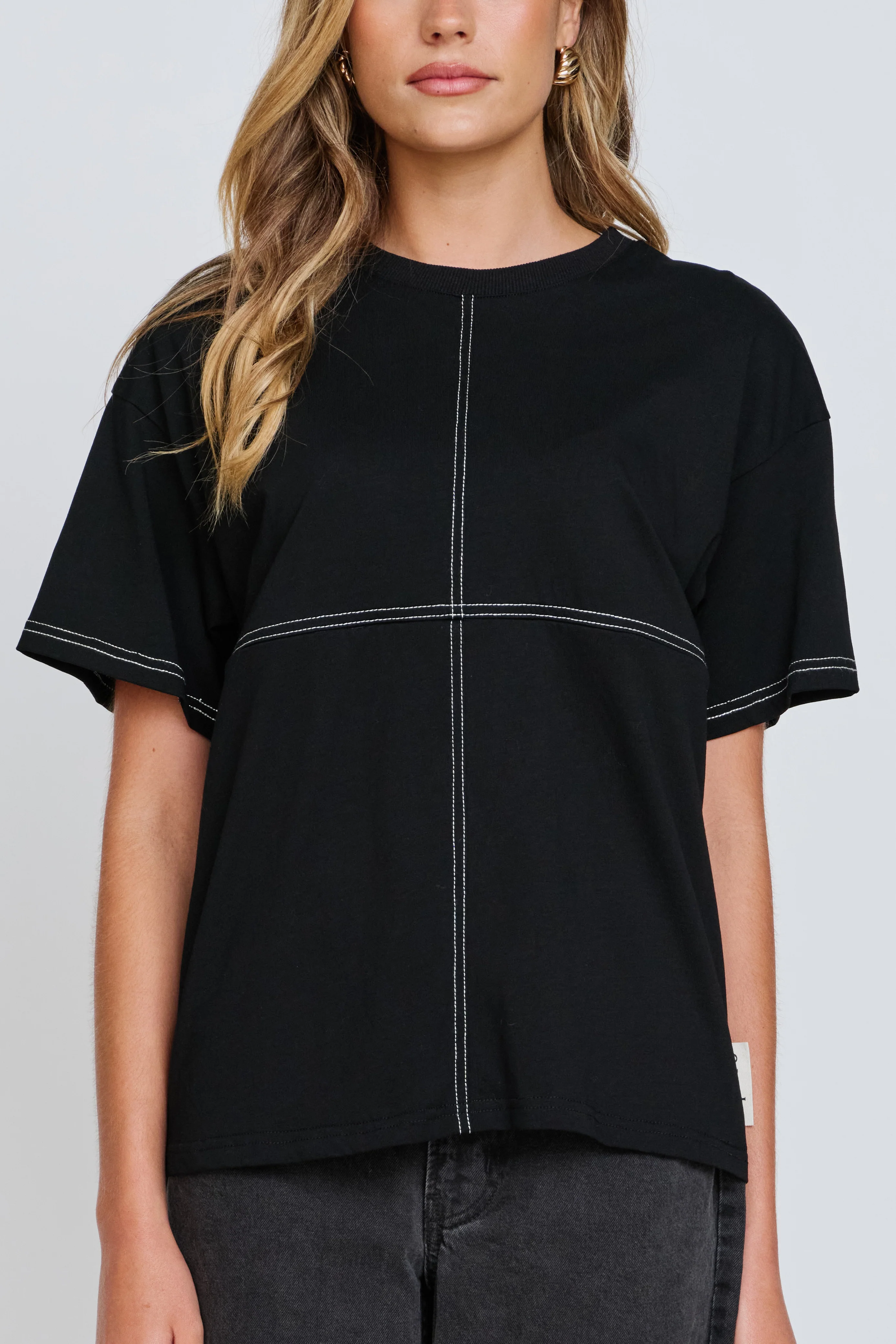 Miro Contrast Panel Tee - Black / White - Image 6