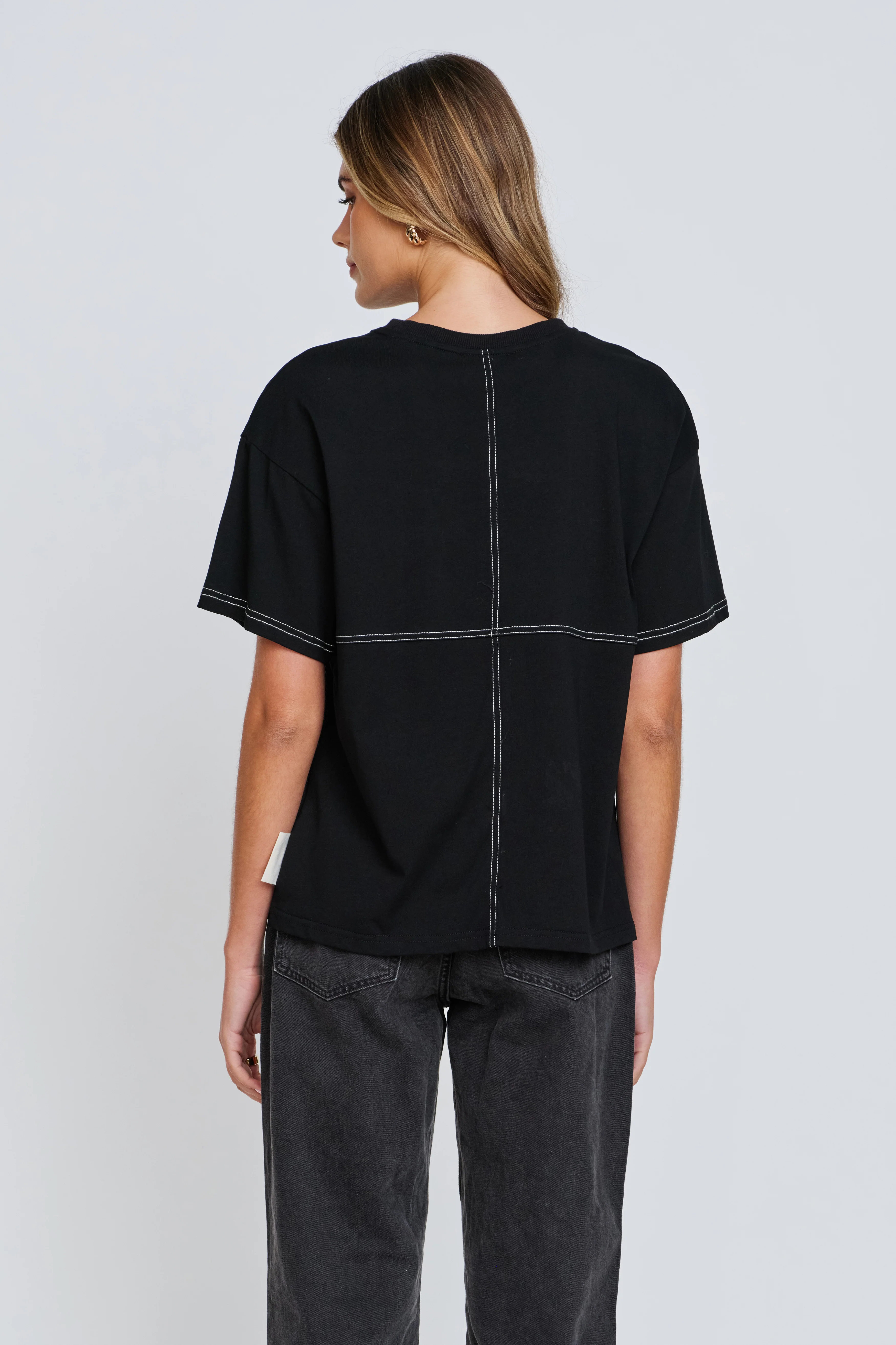 Miro Contrast Panel Tee - Black / White - Image 8