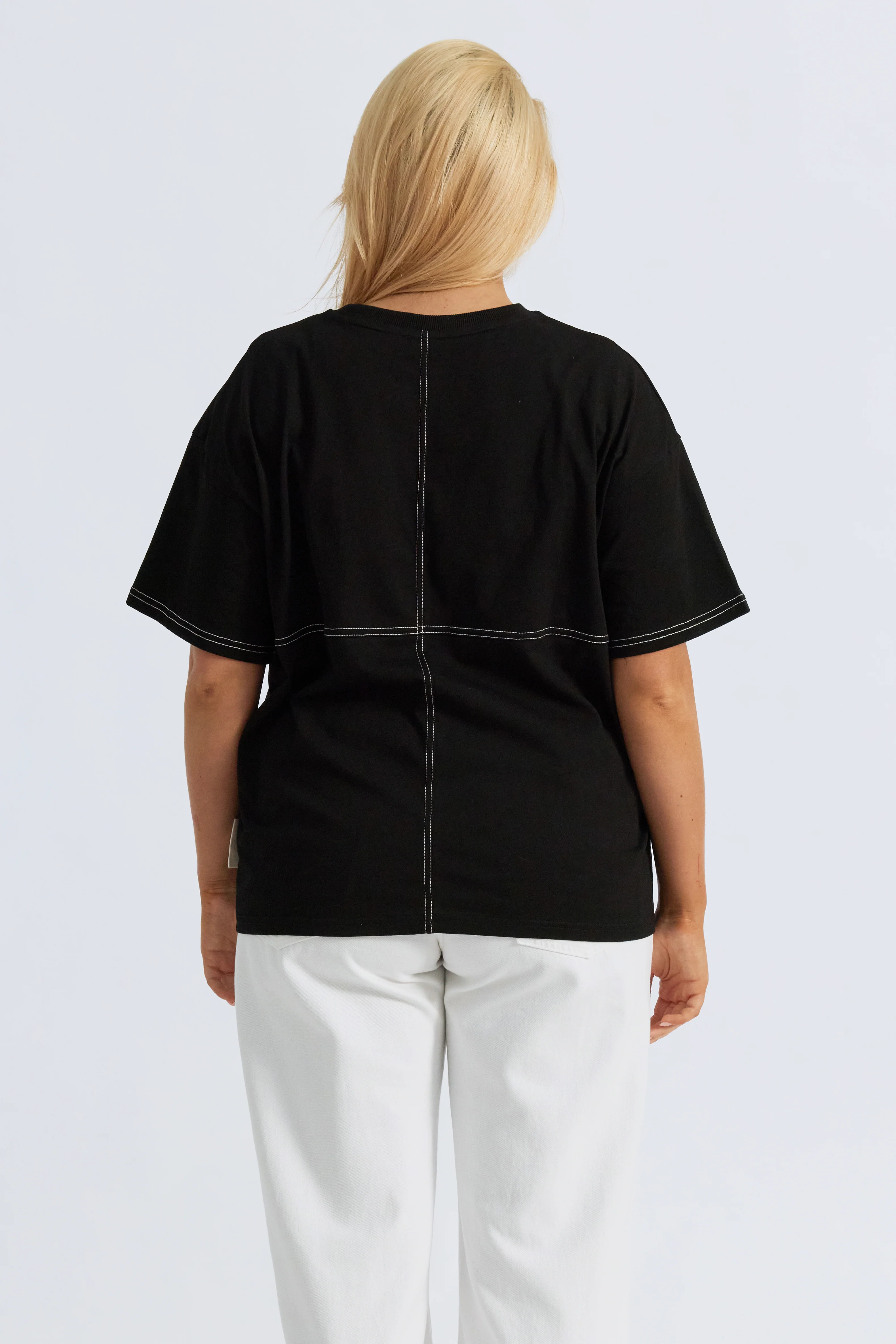 Miro Contrast Panel Tee - Black / White - Image 9