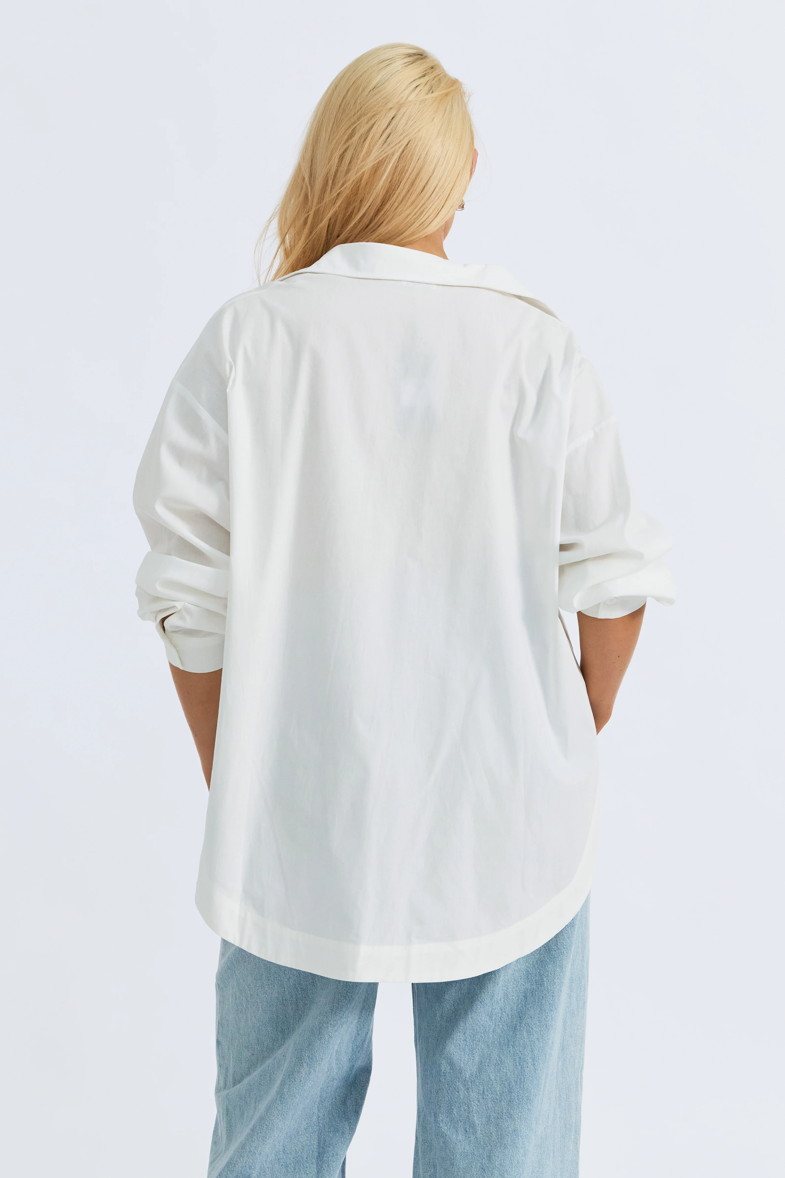 Morgan Wrap Button-Down Shirt - White - Image 10