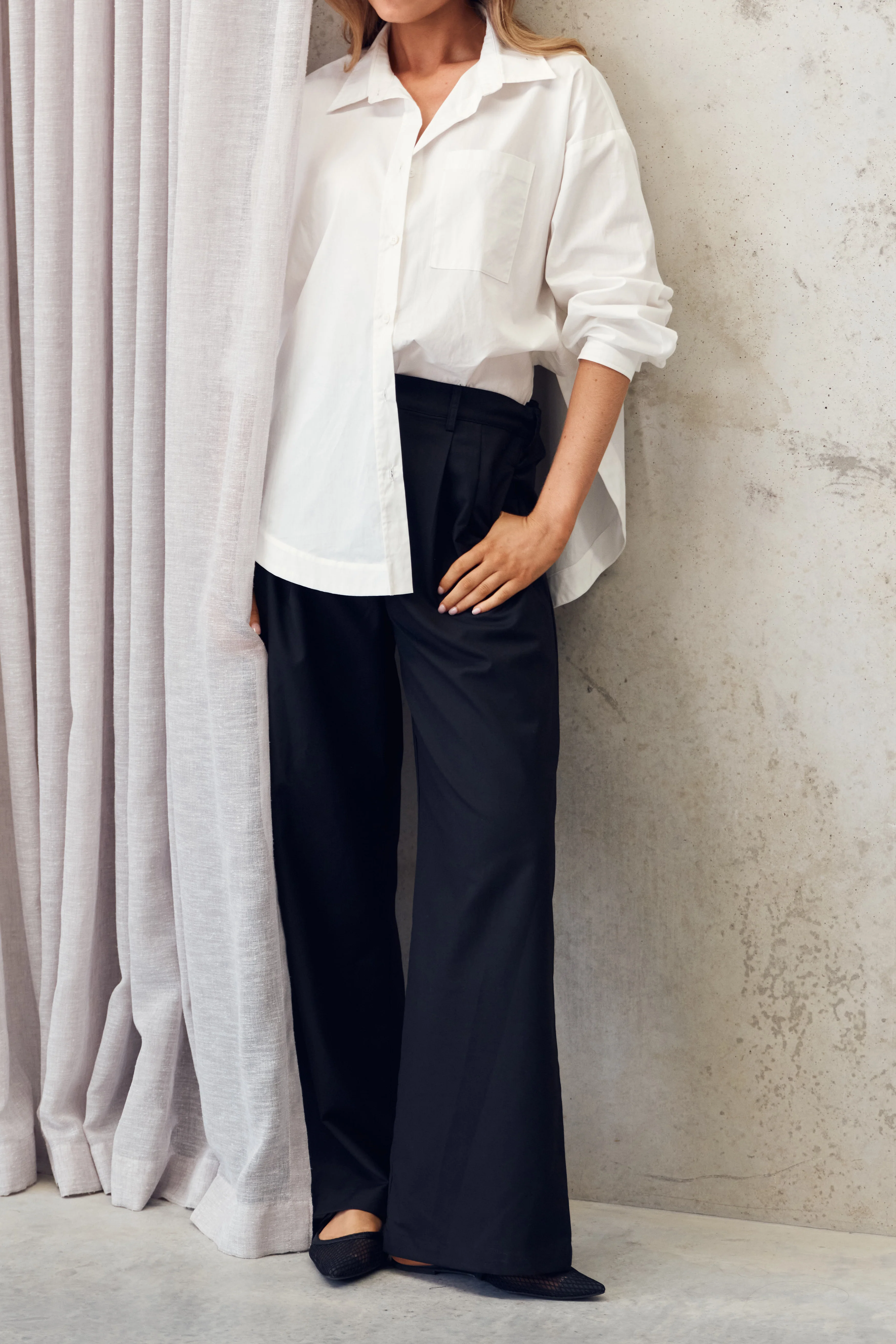Morgan Wrap Button-Down Shirt - White - Image 13