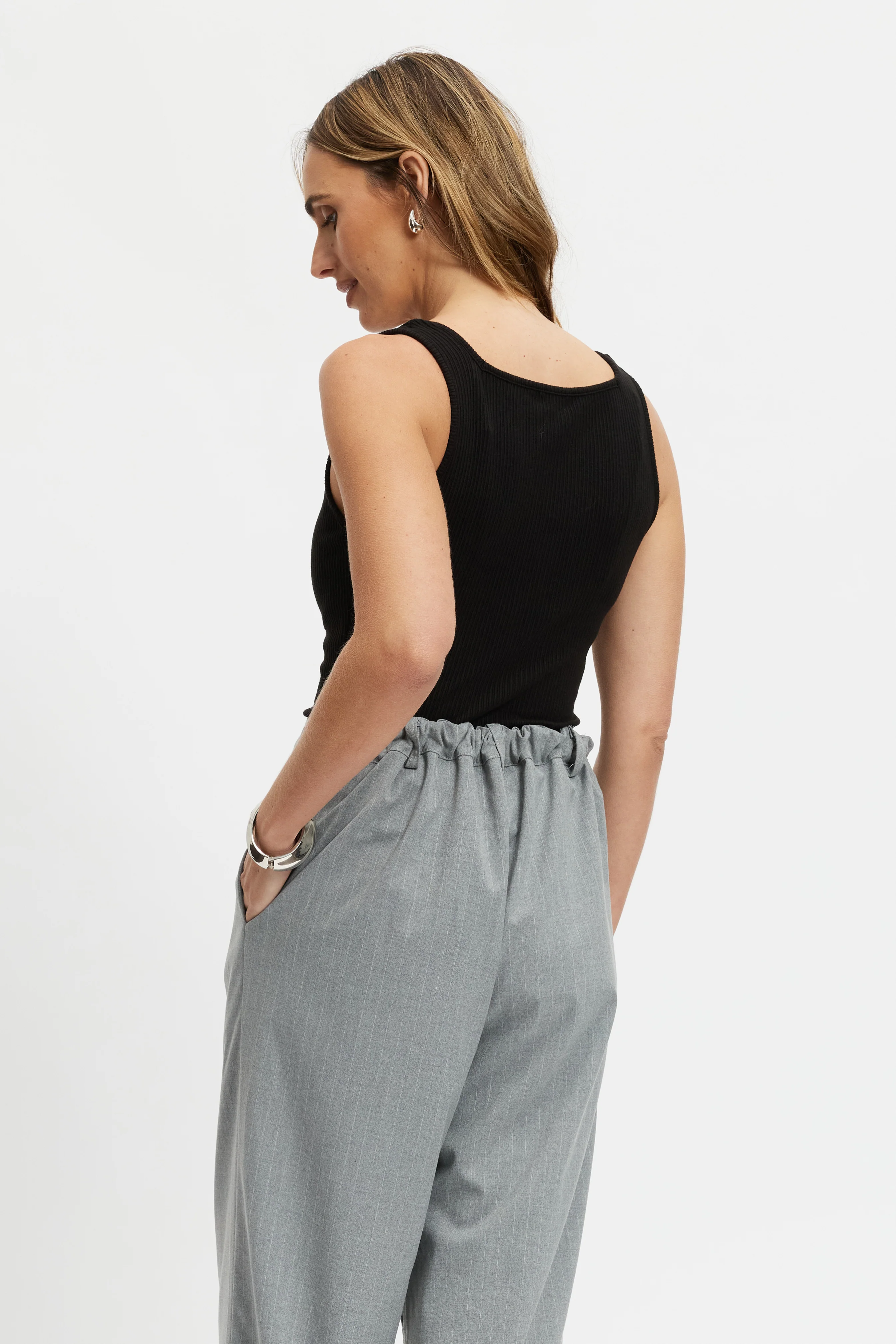 Mya Reversible Ribbed Knit Tank - Black - Image 10