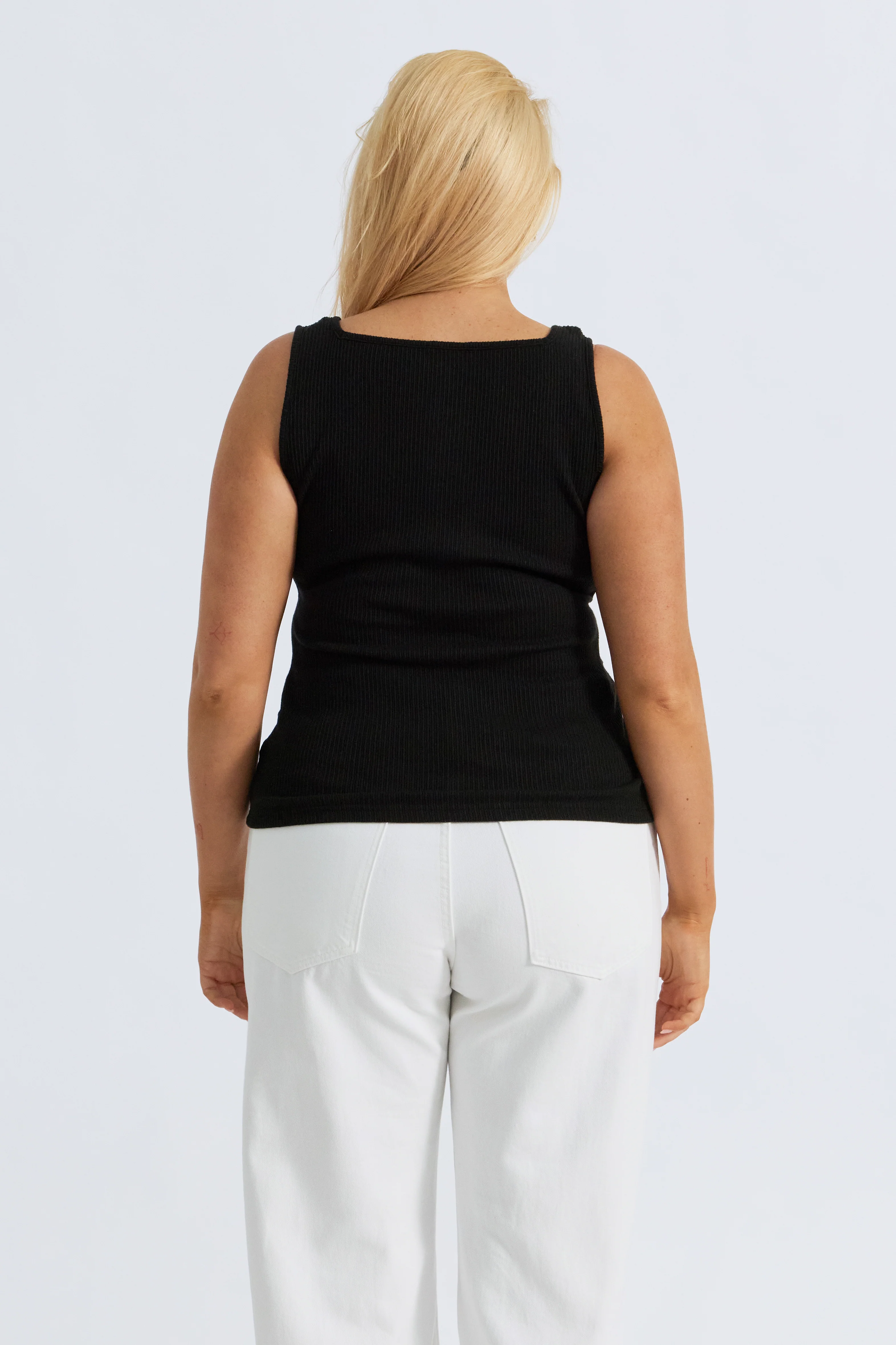 Mya Reversible Ribbed Knit Tank - Black - Image 11