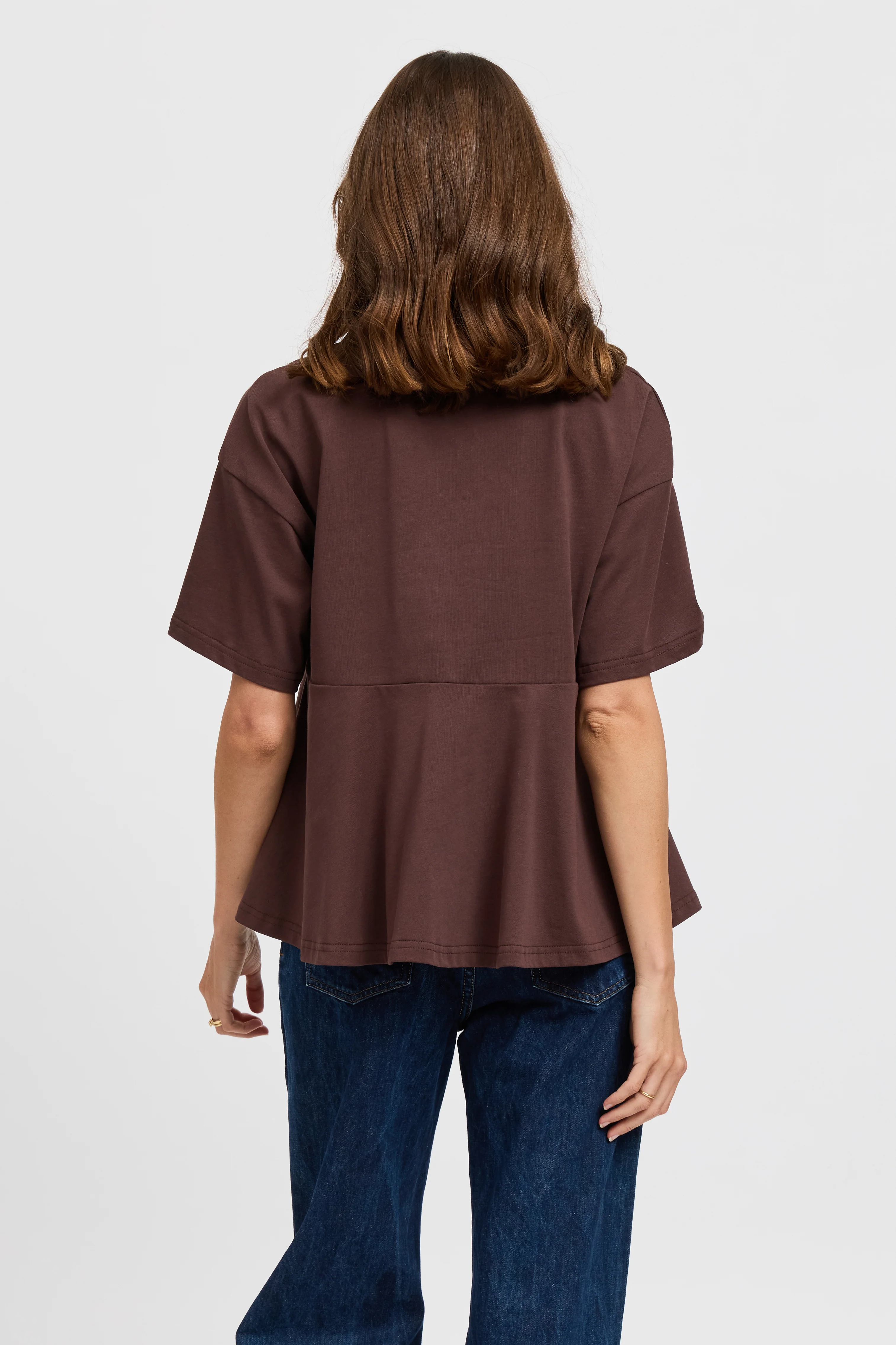 Noelle Frill Panel Tee - Chocolate - Image 9