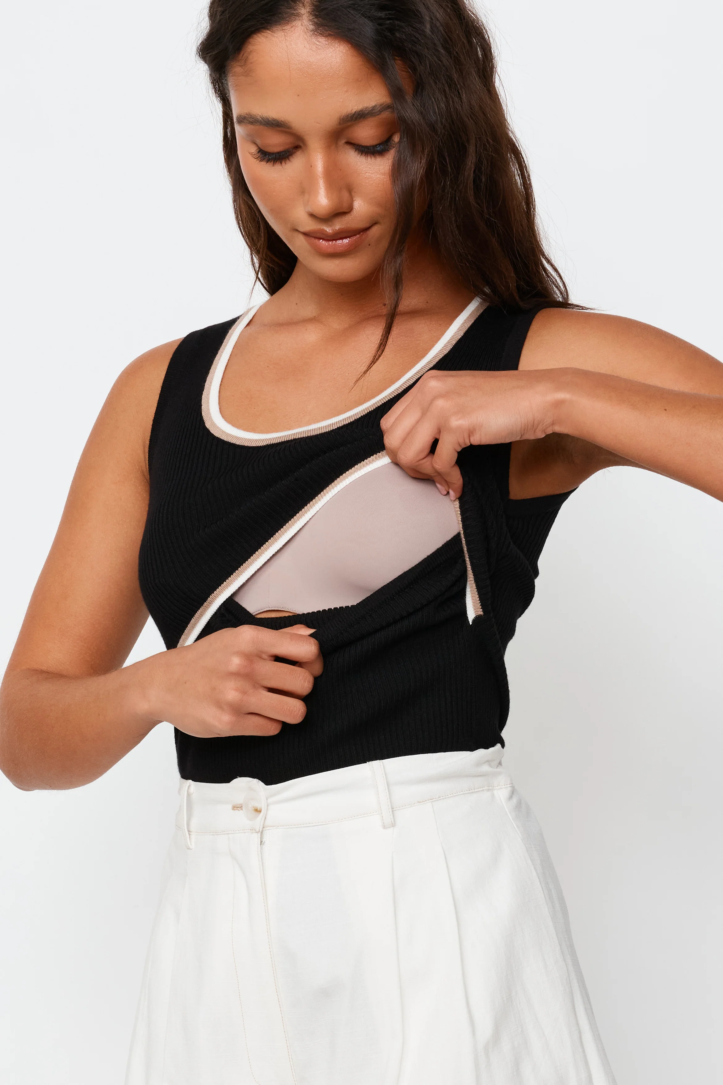 Rowe Knit Scoop Tank - Black - Image 2