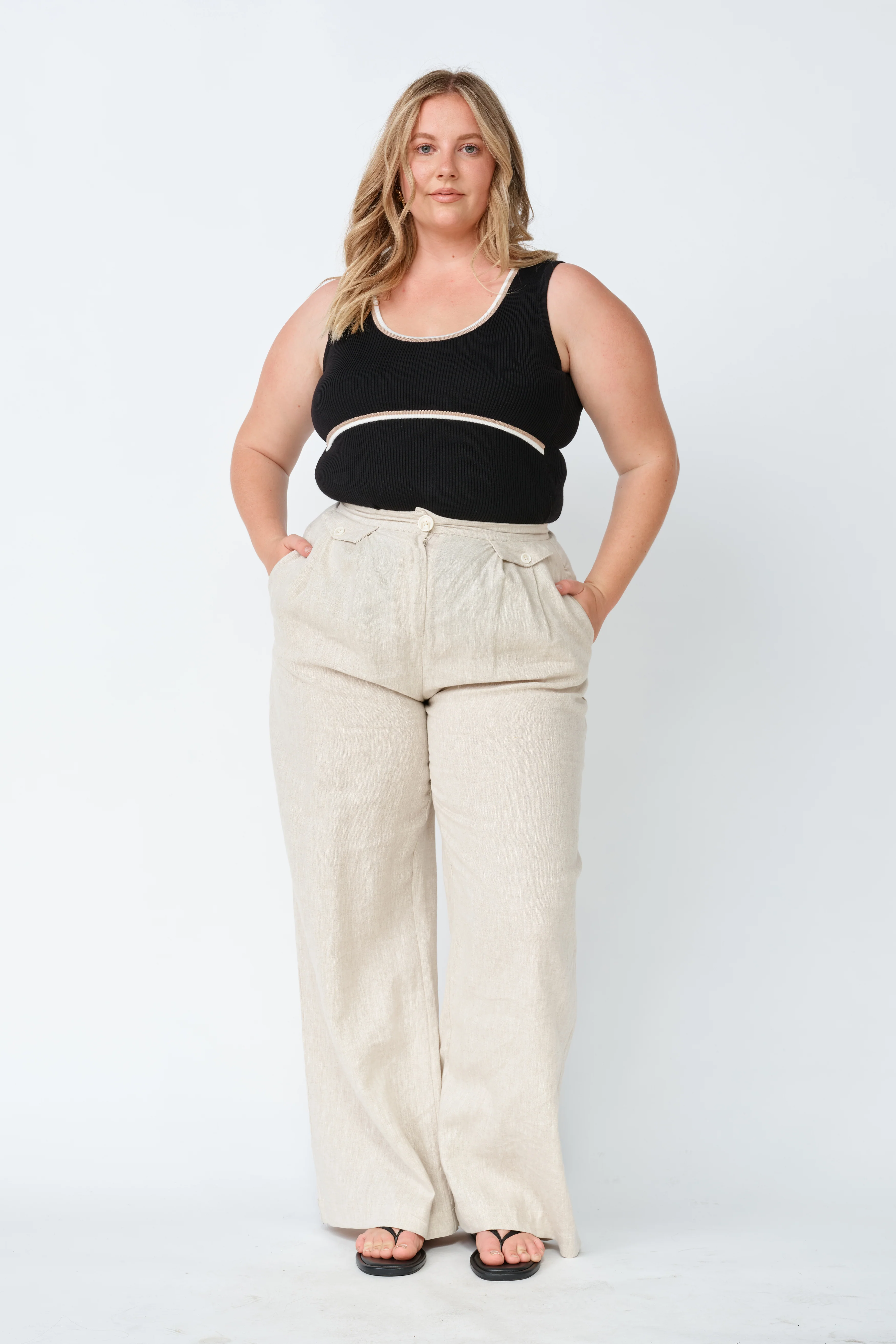 Rowe Knit Scoop Tank - Black - Image 4