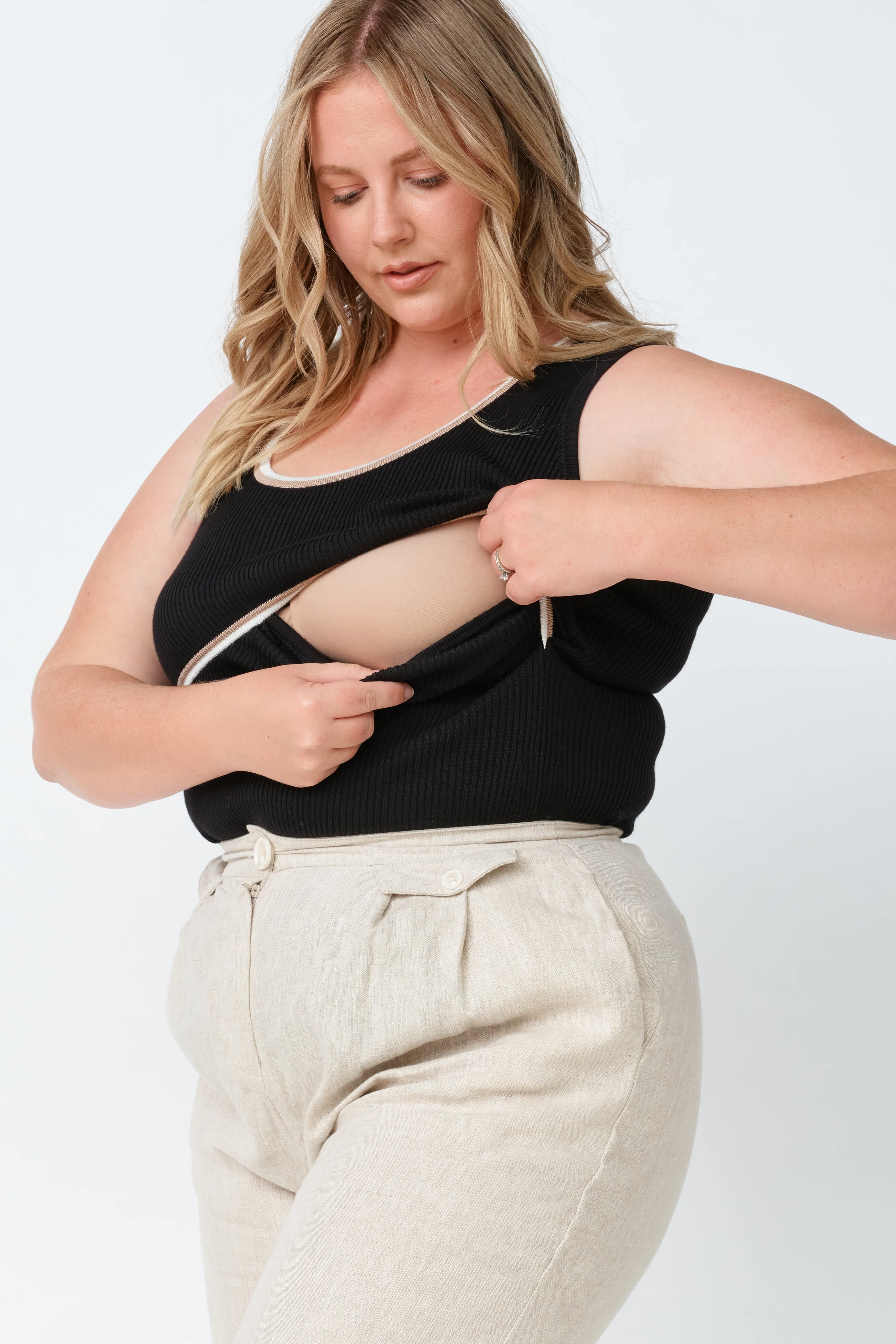 Rowe Knit Scoop Tank - Black - Image 5