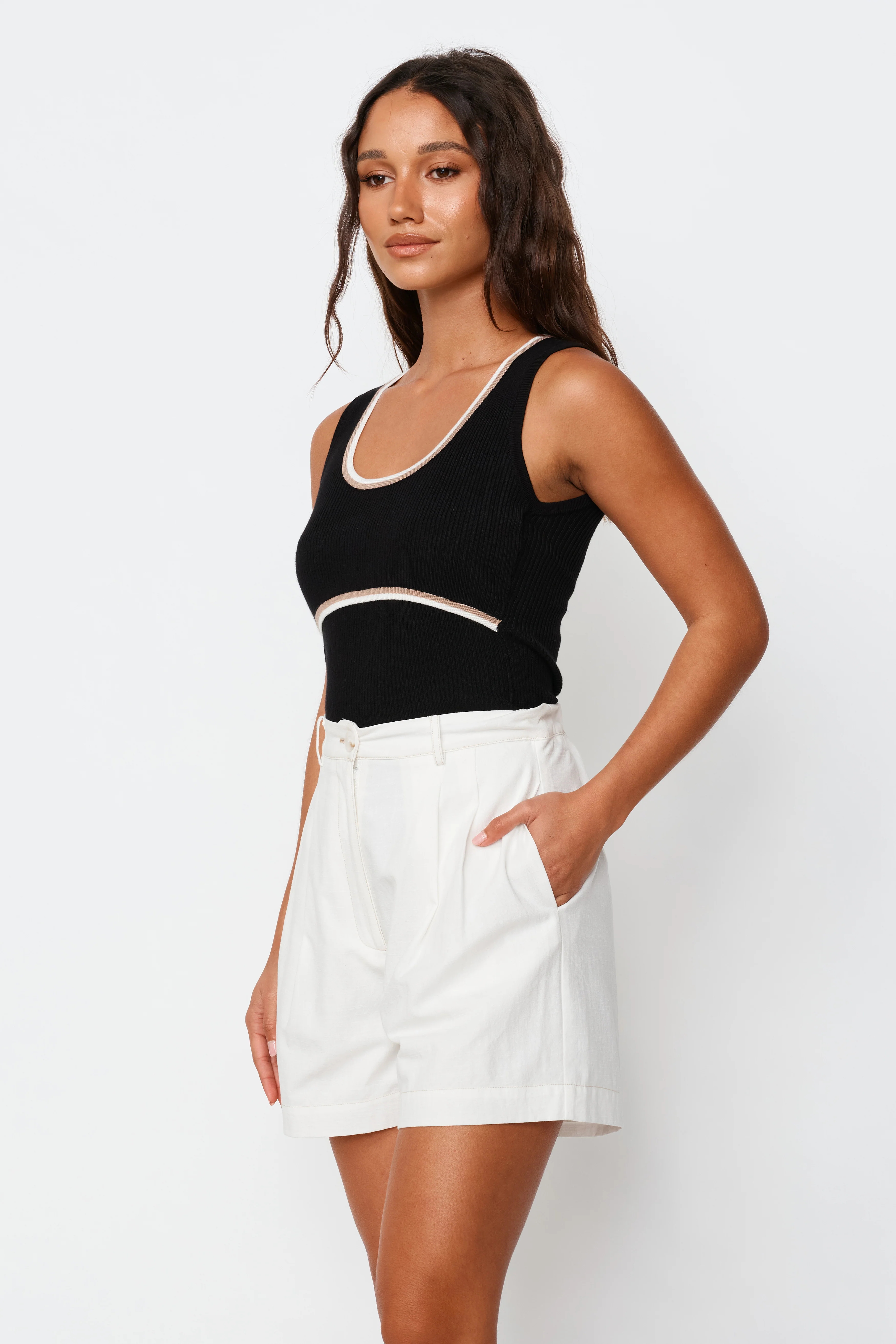 Rowe Knit Scoop Tank - Black - Image 6