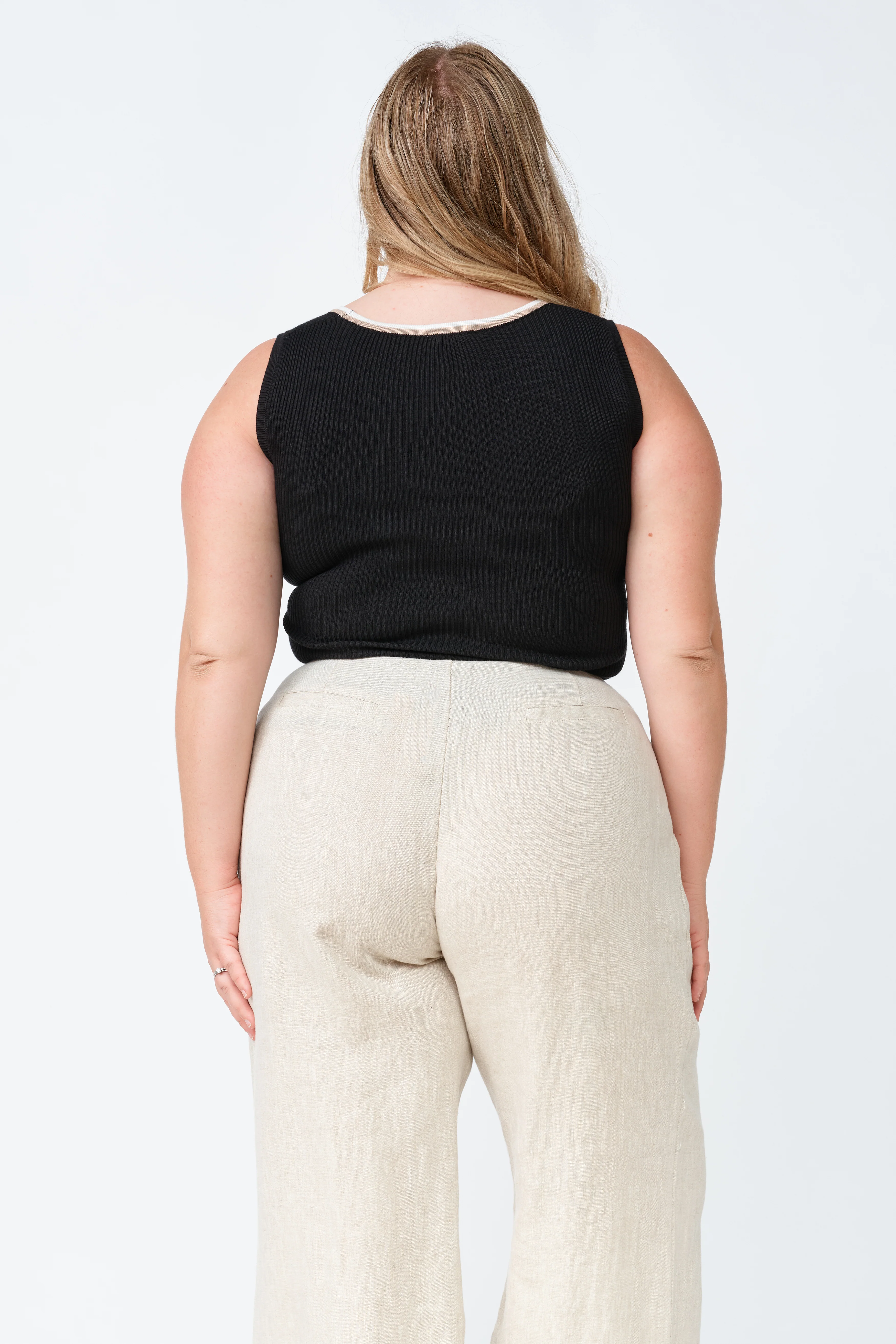 Rowe Knit Scoop Tank - Black - Image 8