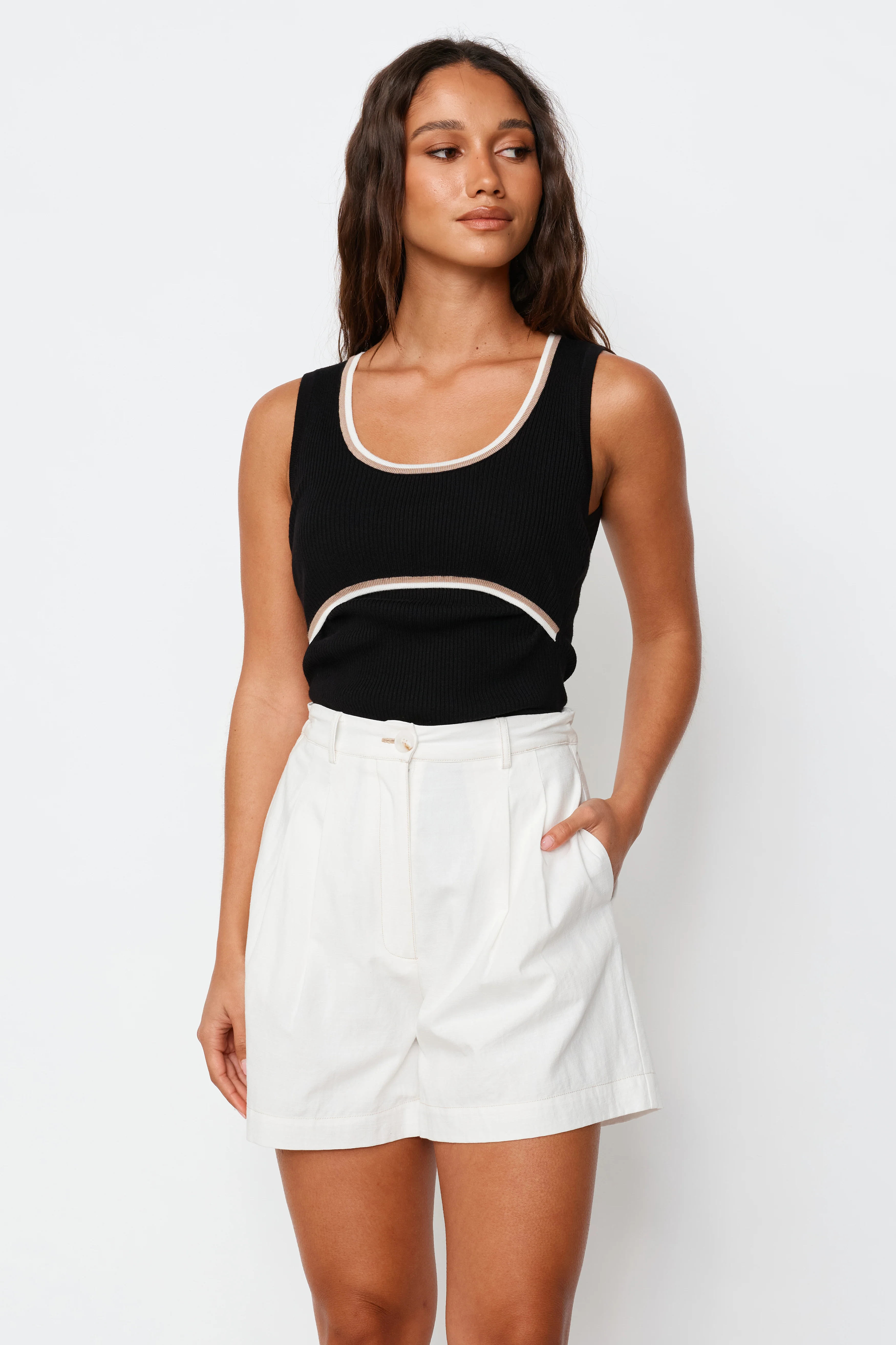 Rowe Knit Scoop Tank - Black - Image 9