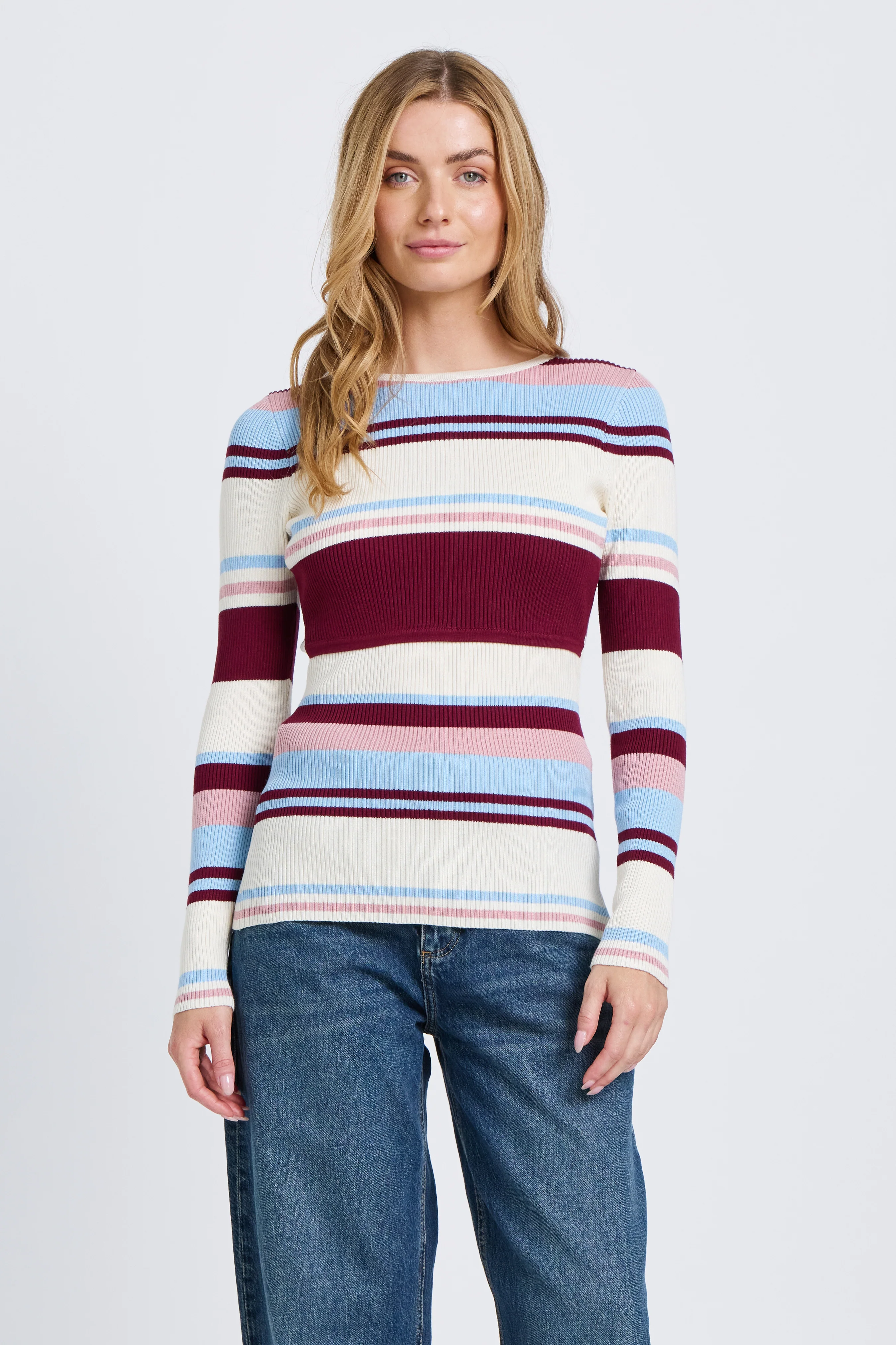 Rowe Stripe Long Sleeve Knit Top - Multi - Image 5