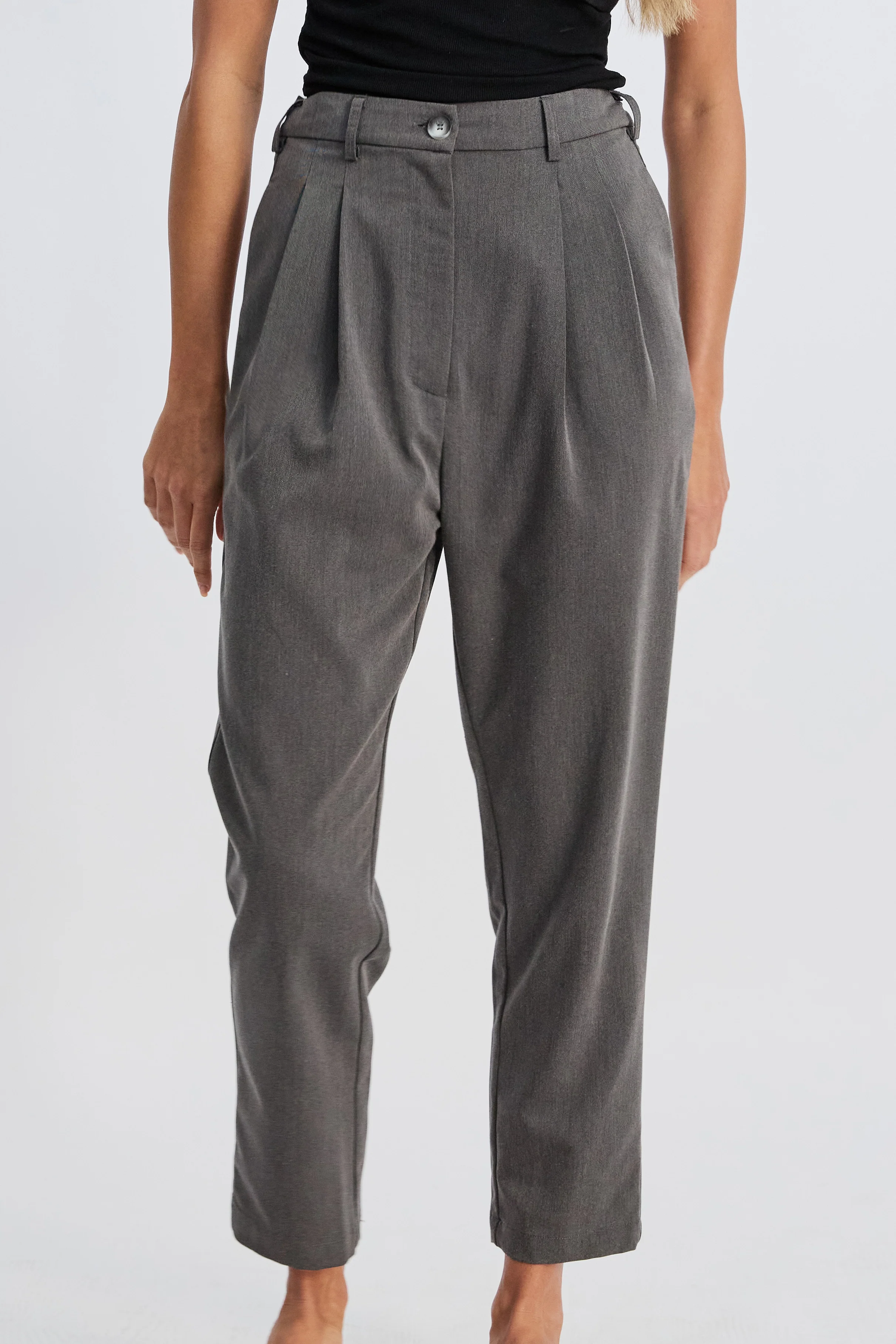 Sadie Adjustable Waist Tailored Trouser - Grey - Image 9