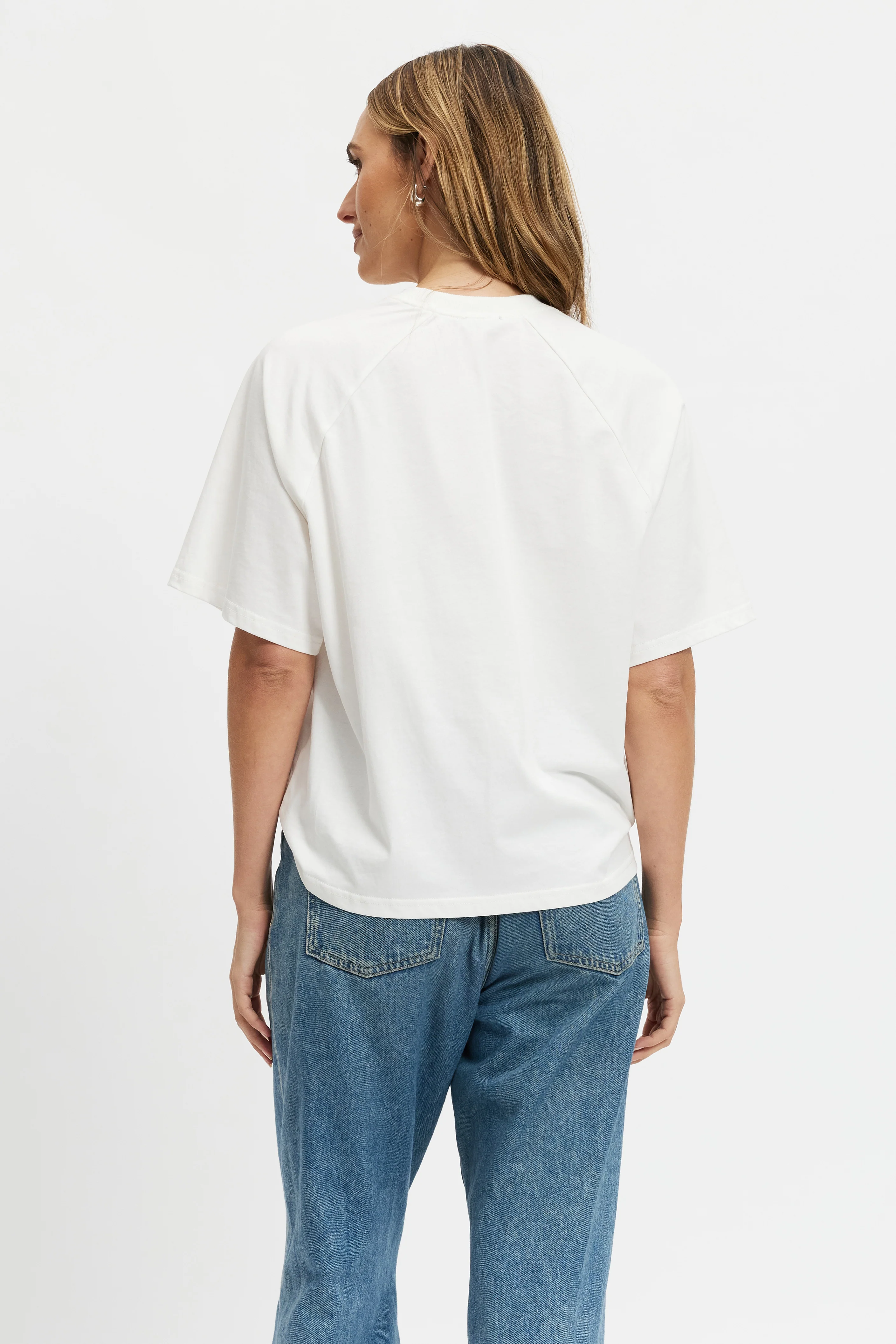 Sammi Ruched Box-Cut Tee - White - Image 10