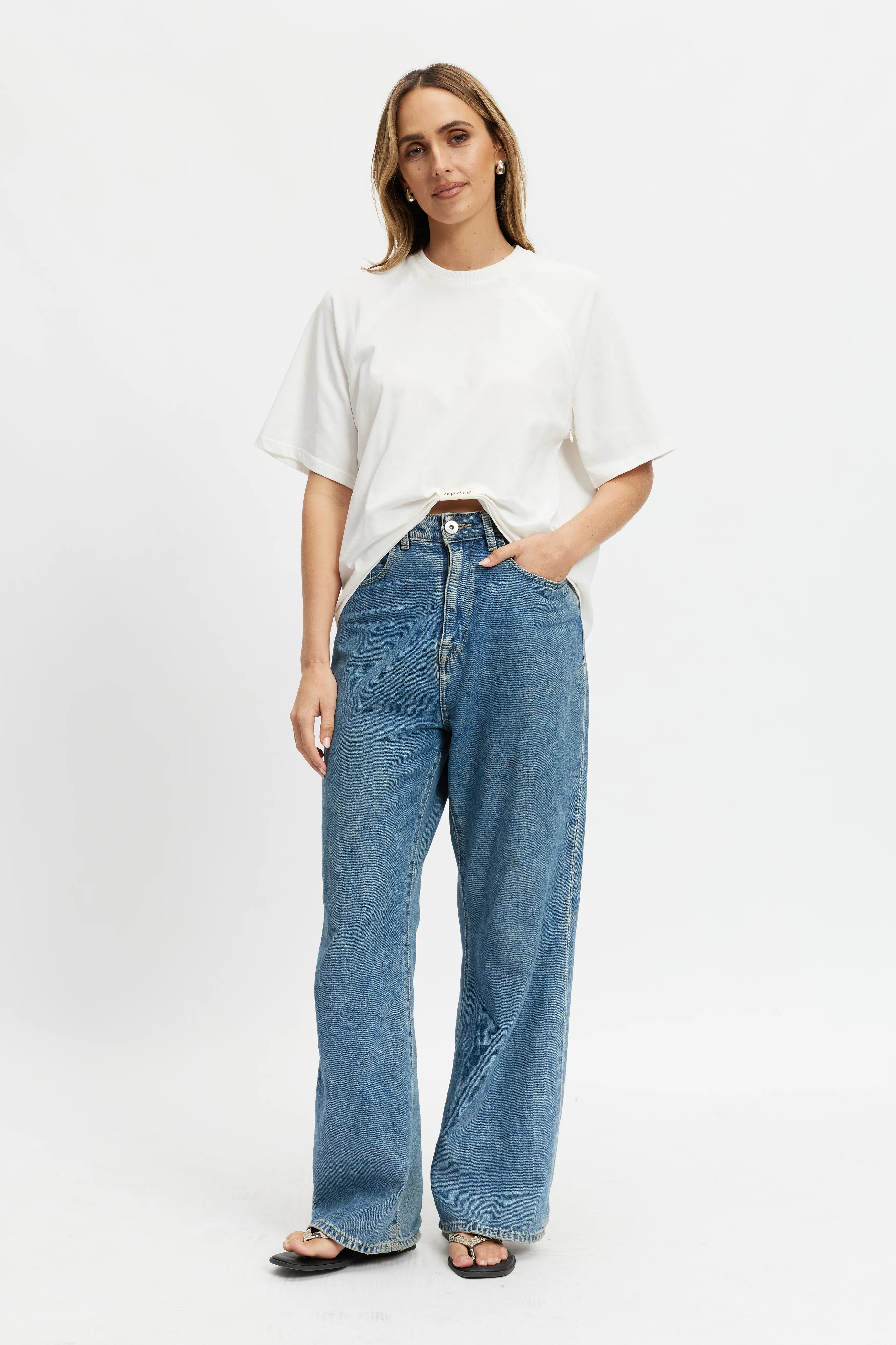 Sammi Ruched Box-Cut Tee - White - Image 12