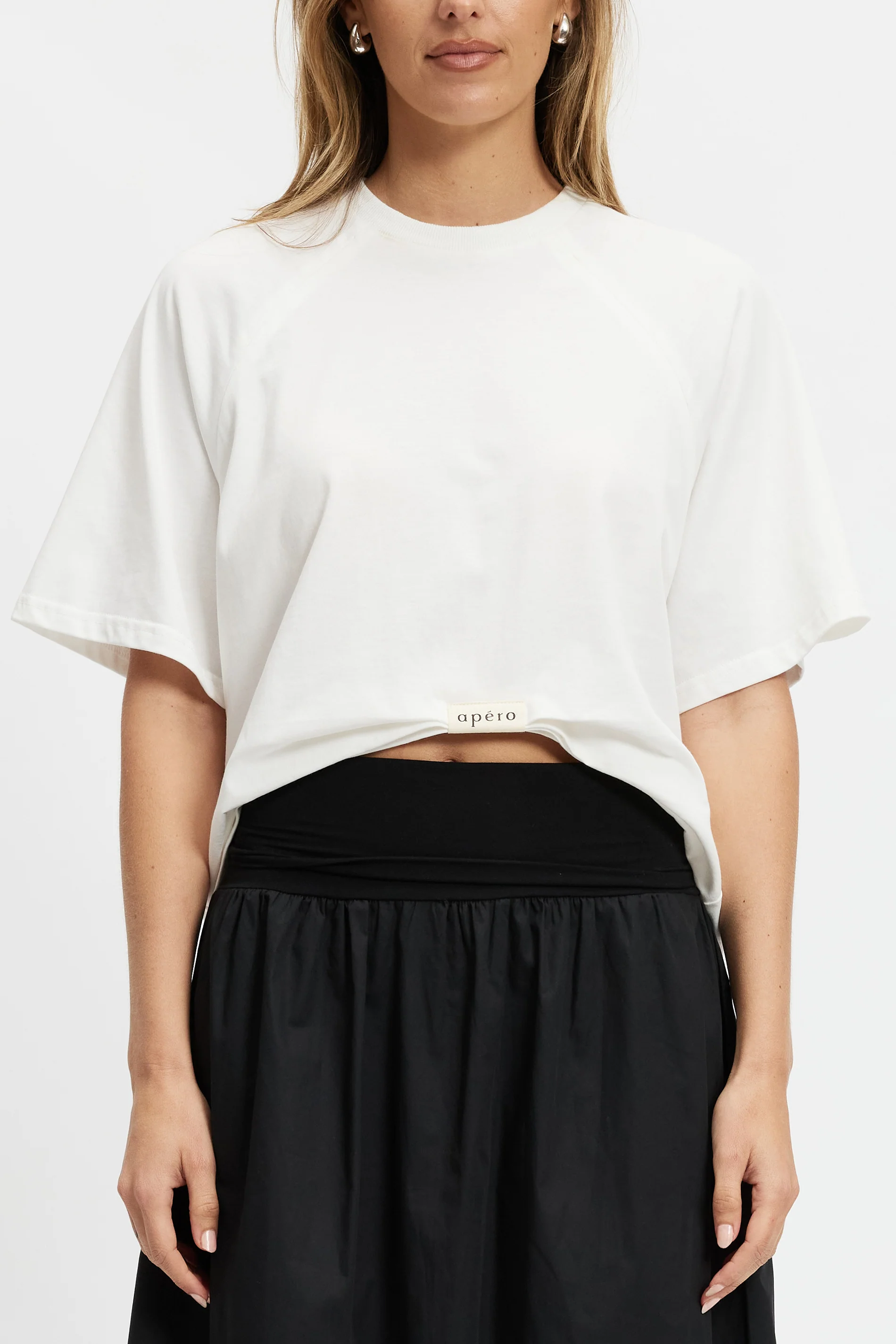 Sammi Ruched Box-Cut Tee - White - Image 5