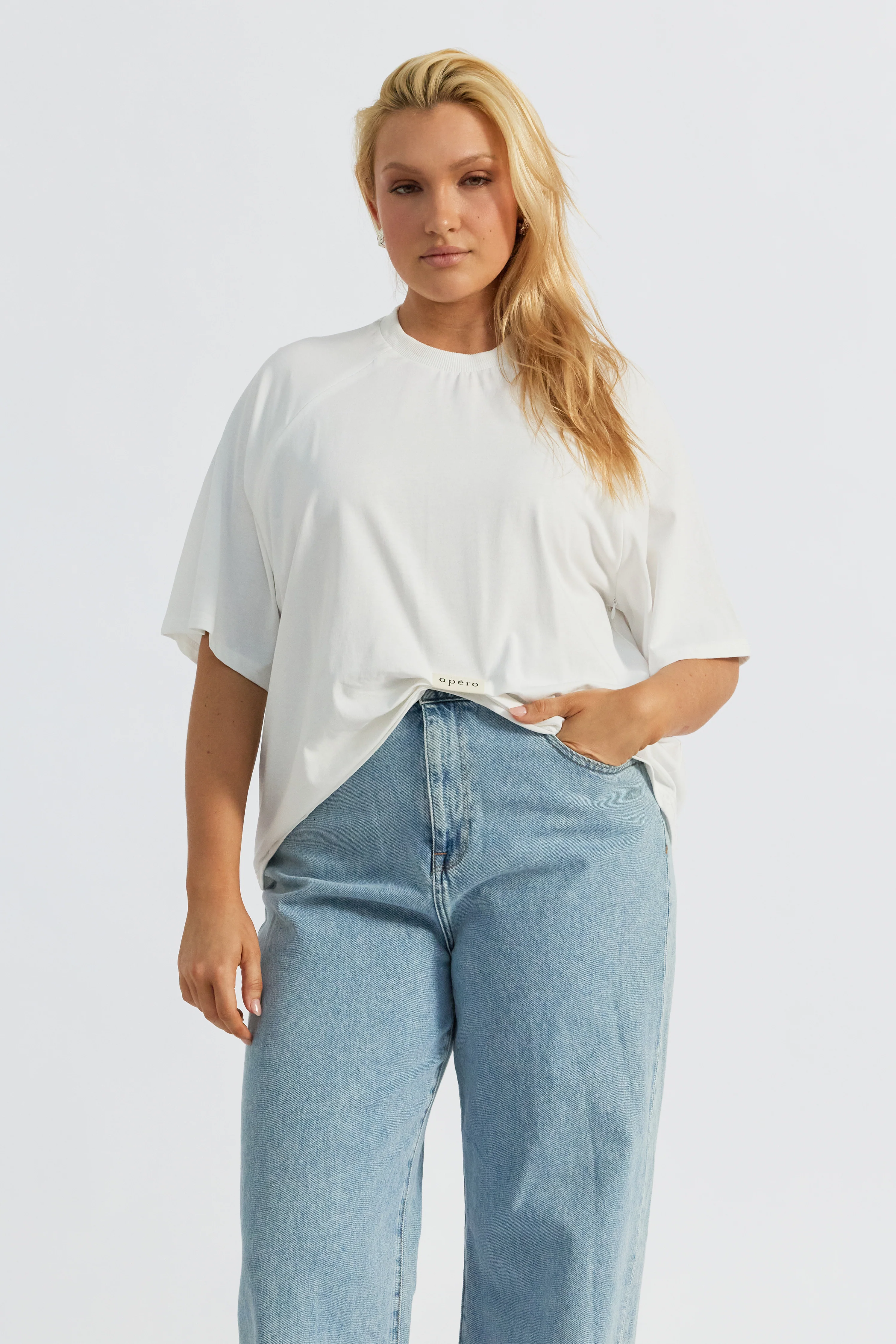 Sammi Ruched Box-Cut Tee - White - Image 7