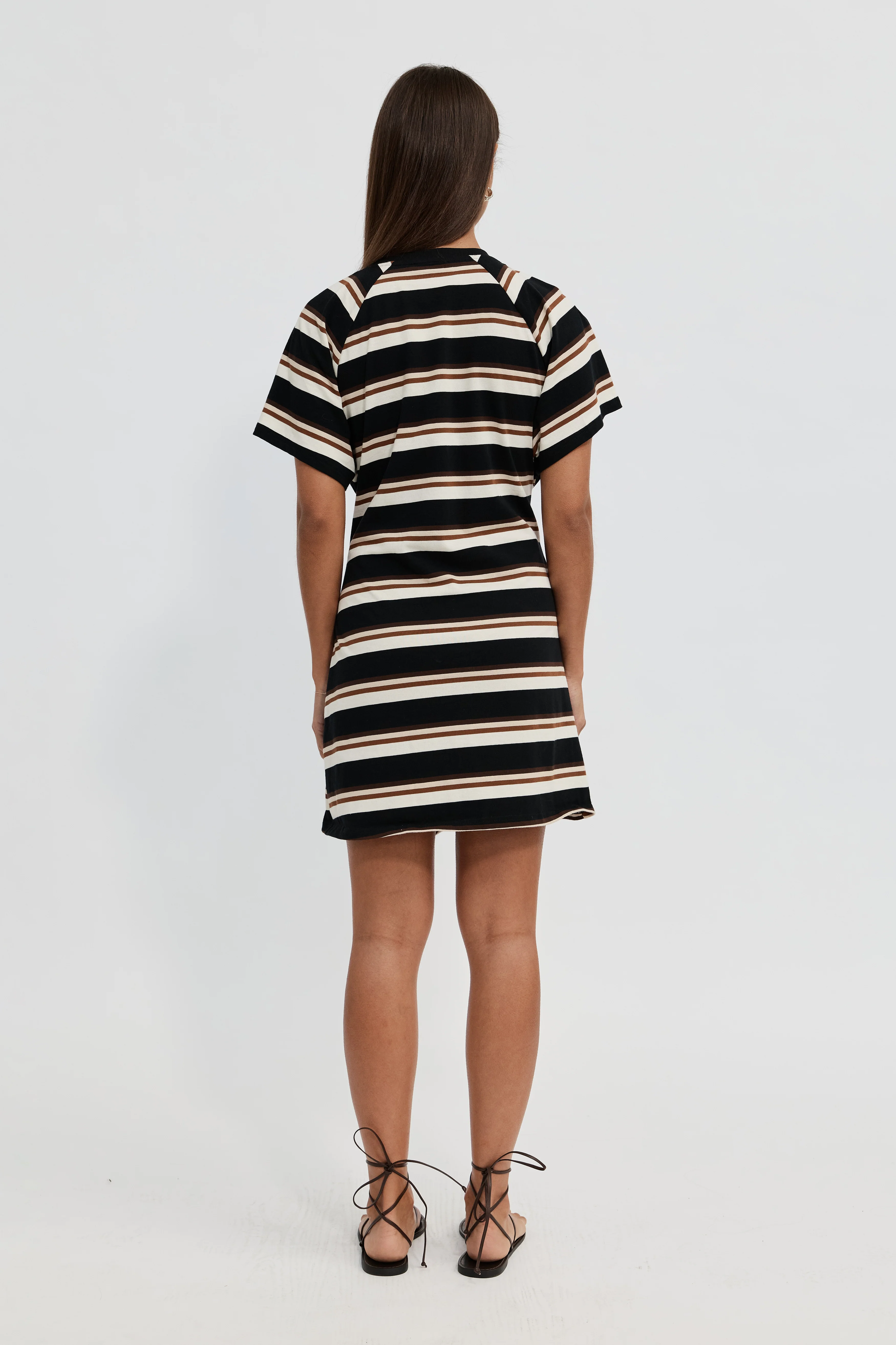 Sydney Stripe Tie-Front Mini Dress - Black Multi - Image 6