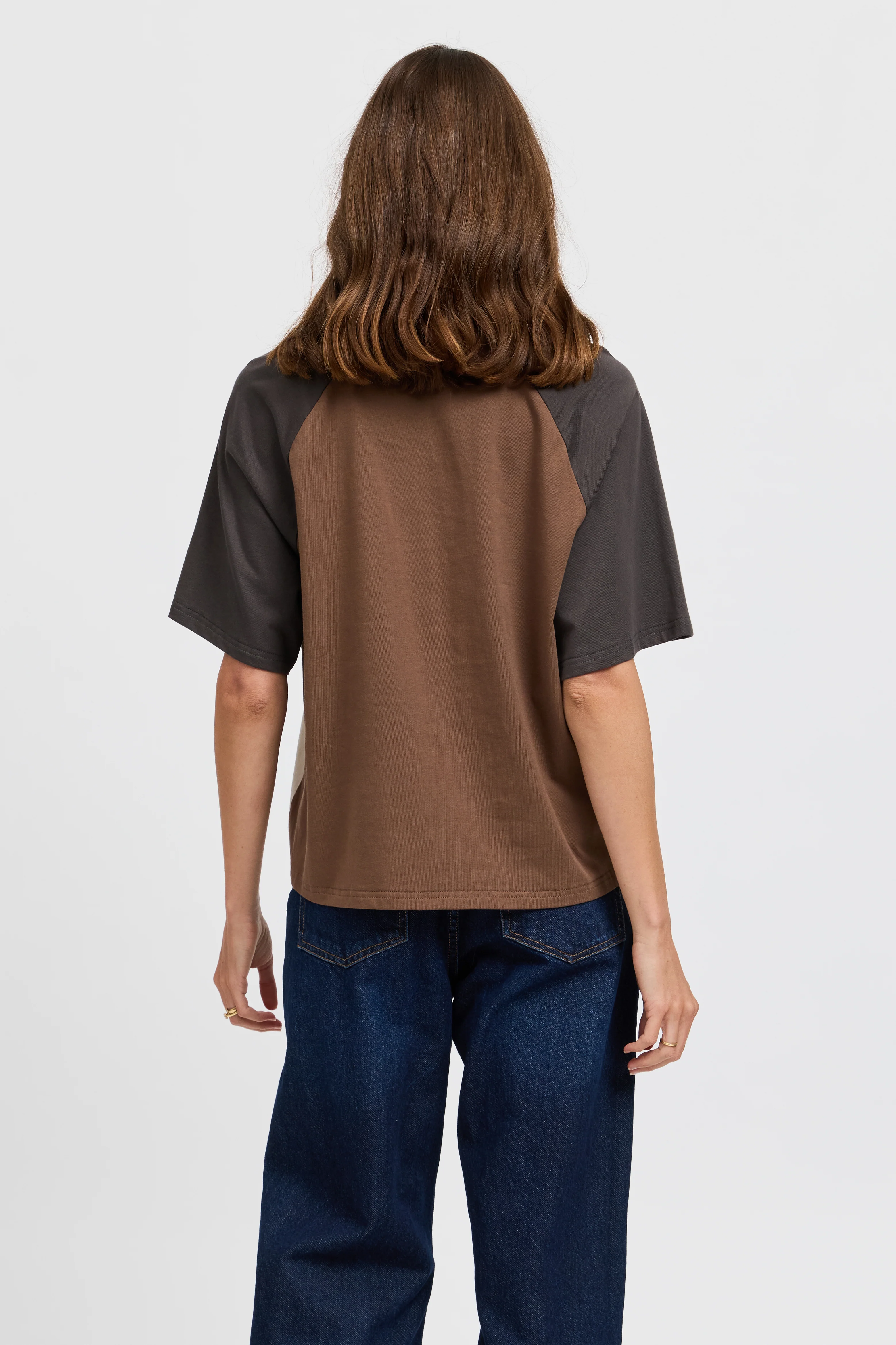 Tasmin Box-Cut Tee - Chocolate / Charcoal / Cream - Image 8