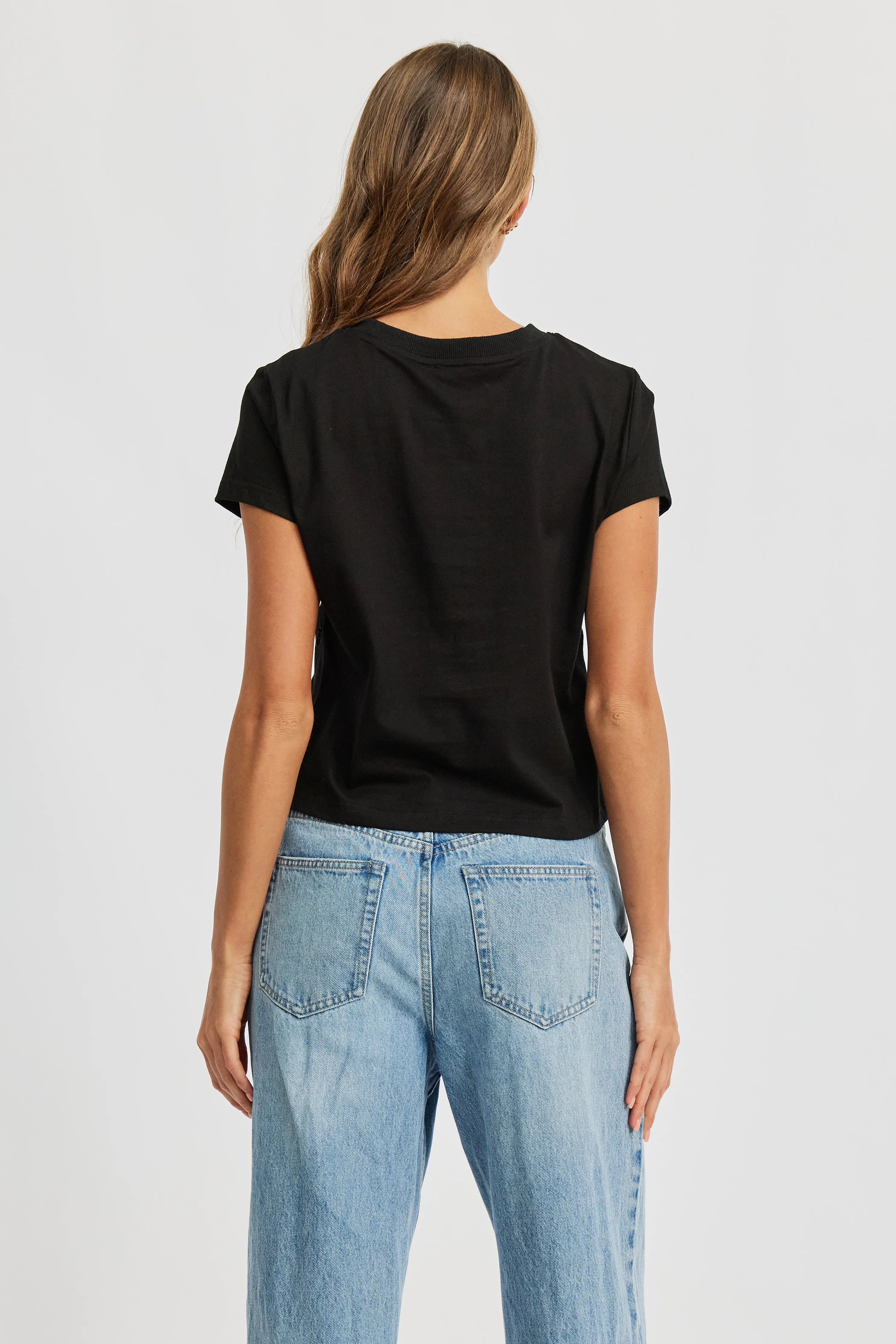Wren Panelled Baby Tee - Black - Image 5