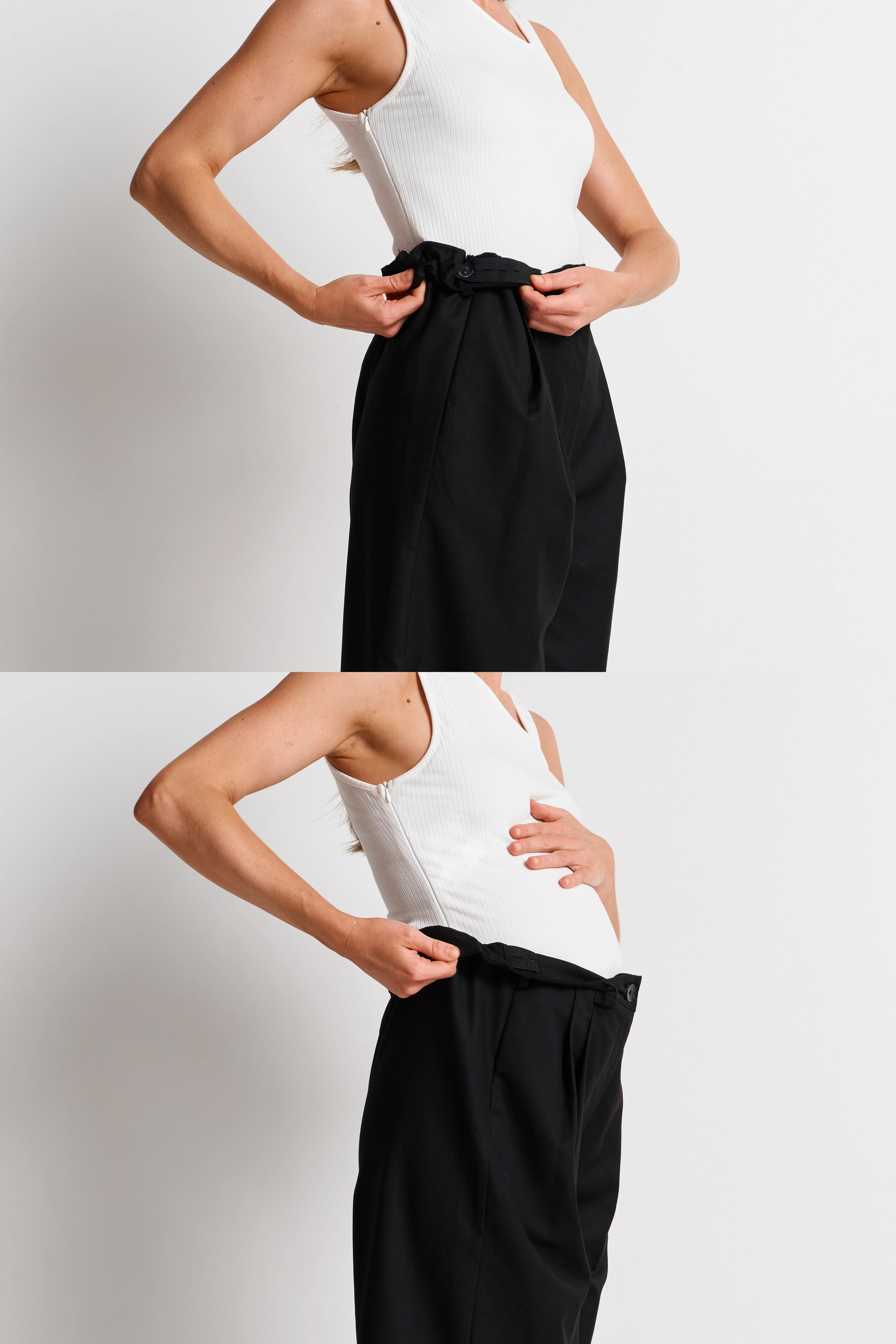 Zadie Adjustable Wide Leg Trouser - Black - Image 3